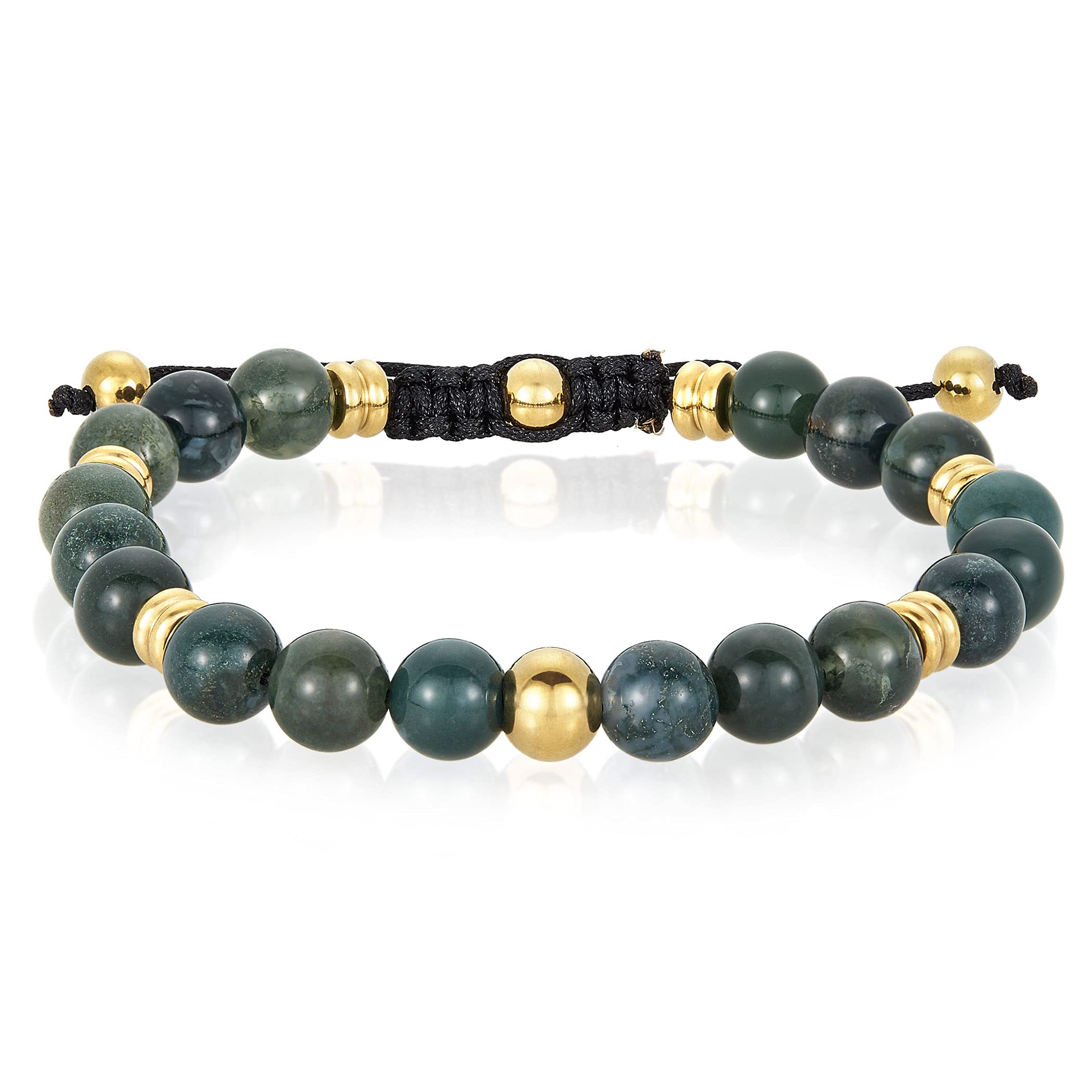 Foto 2 pulgar | Pulsera West Coast Jewelry Para Hombre, Con Piedra De Ágata Moscada, Chapada En Oro - Venta Internacional.