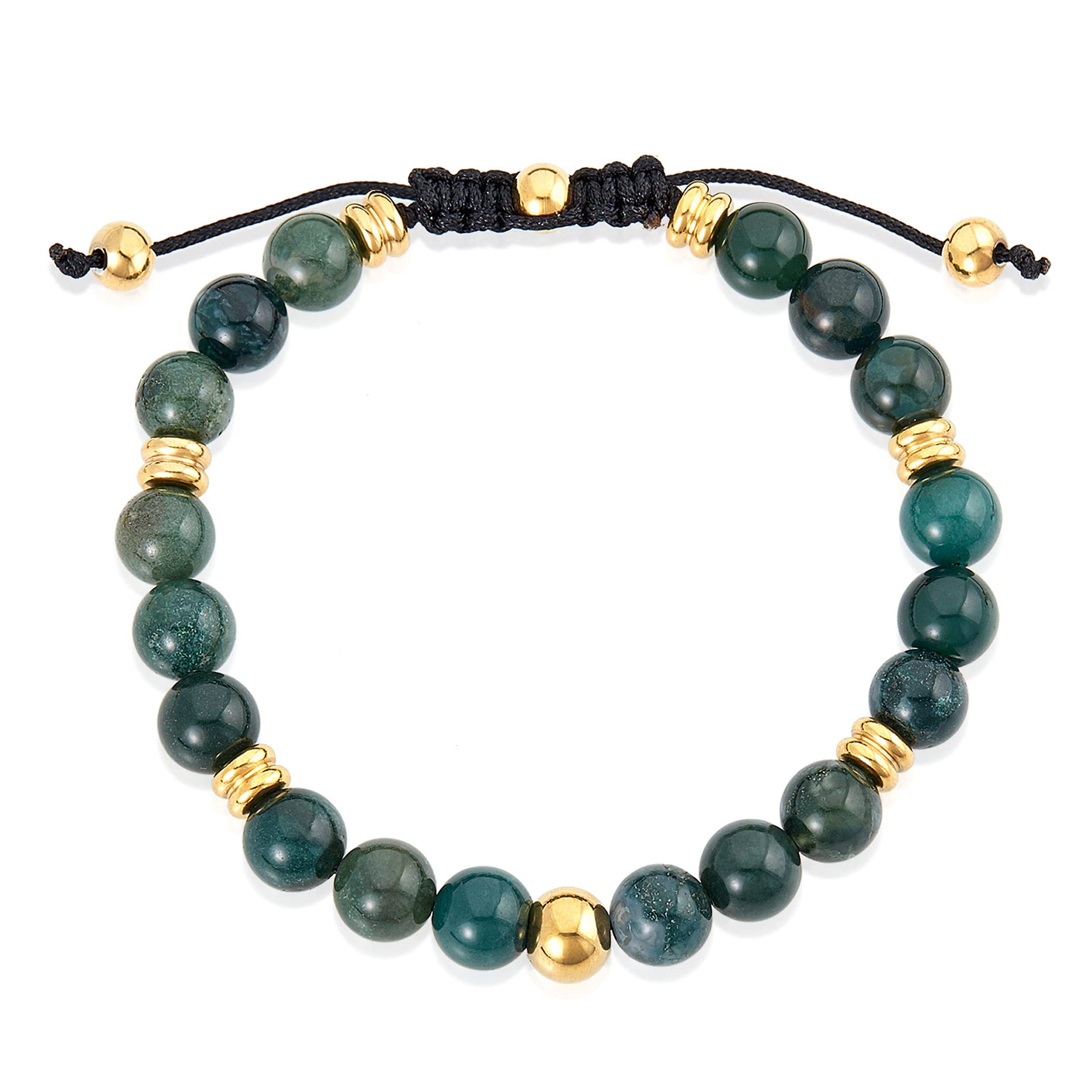 Foto 2 | Pulsera West Coast Jewelry Para Hombre, Con Piedra De Ágata Moscada, Chapada En Oro - Venta Internacional.
