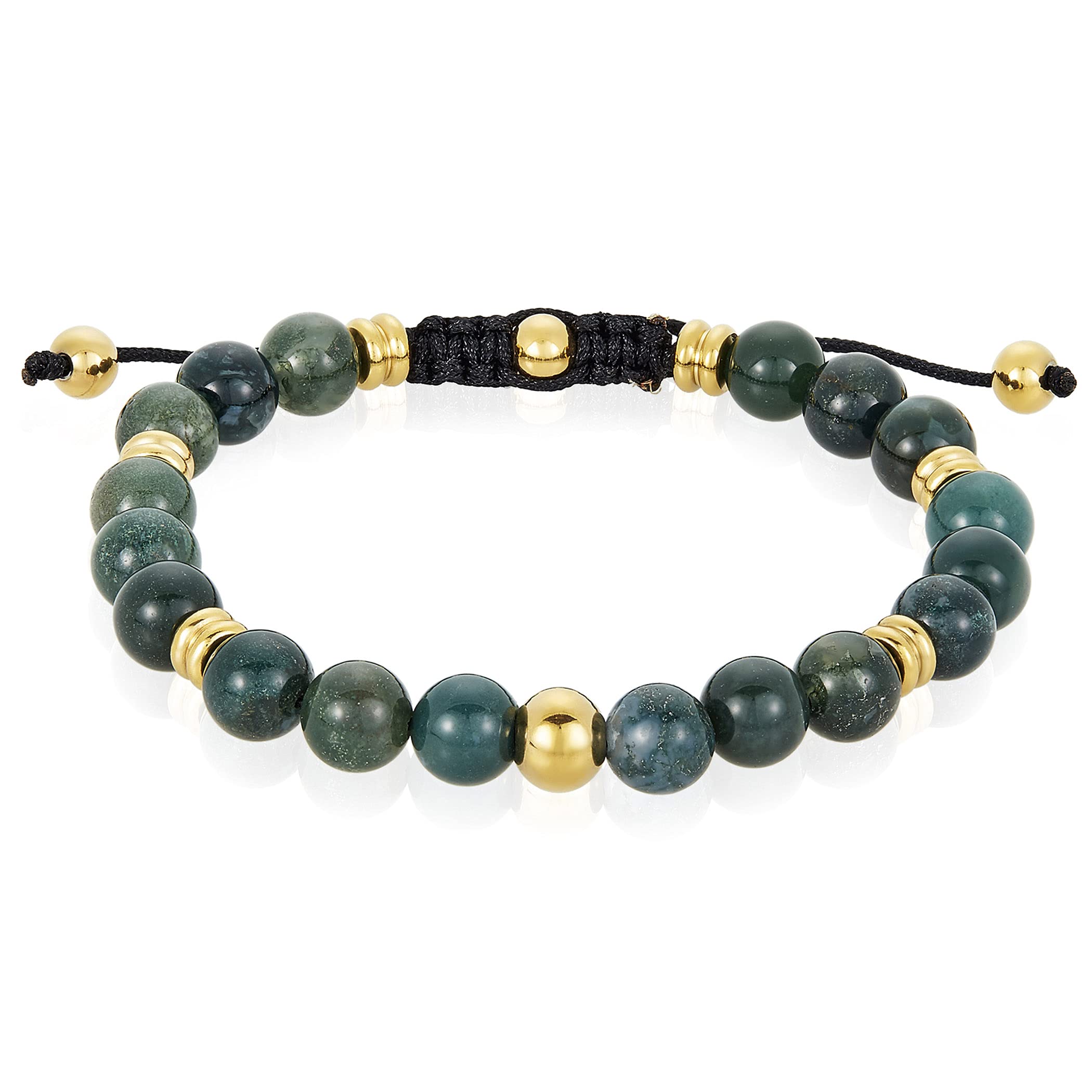 Foto 4 pulgar | Pulsera West Coast Jewelry Para Hombre, Con Piedra De Ágata Moscada, Chapada En Oro - Venta Internacional.