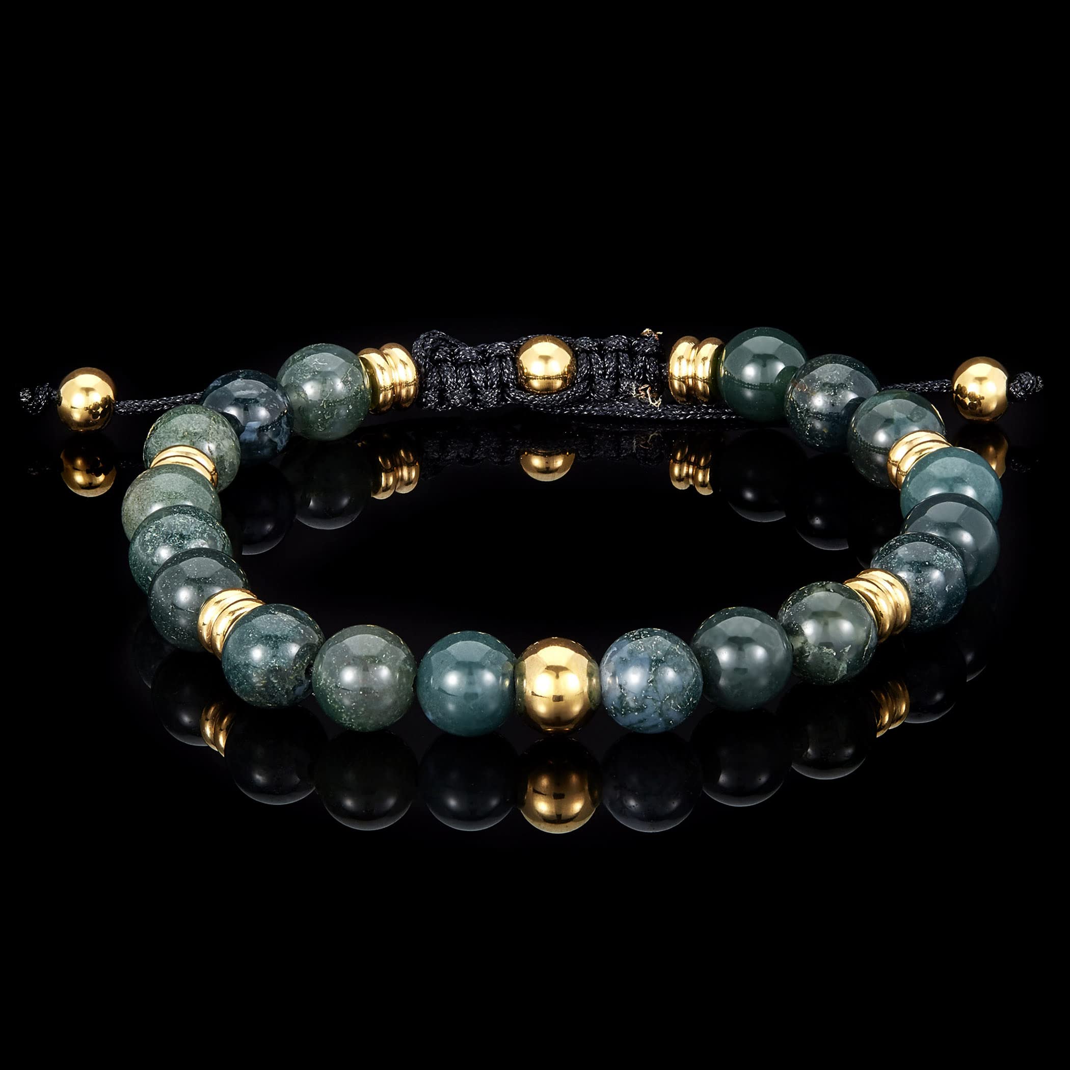 Foto 6 pulgar | Pulsera West Coast Jewelry Para Hombre, Con Piedra De Ágata Moscada, Chapada En Oro - Venta Internacional.