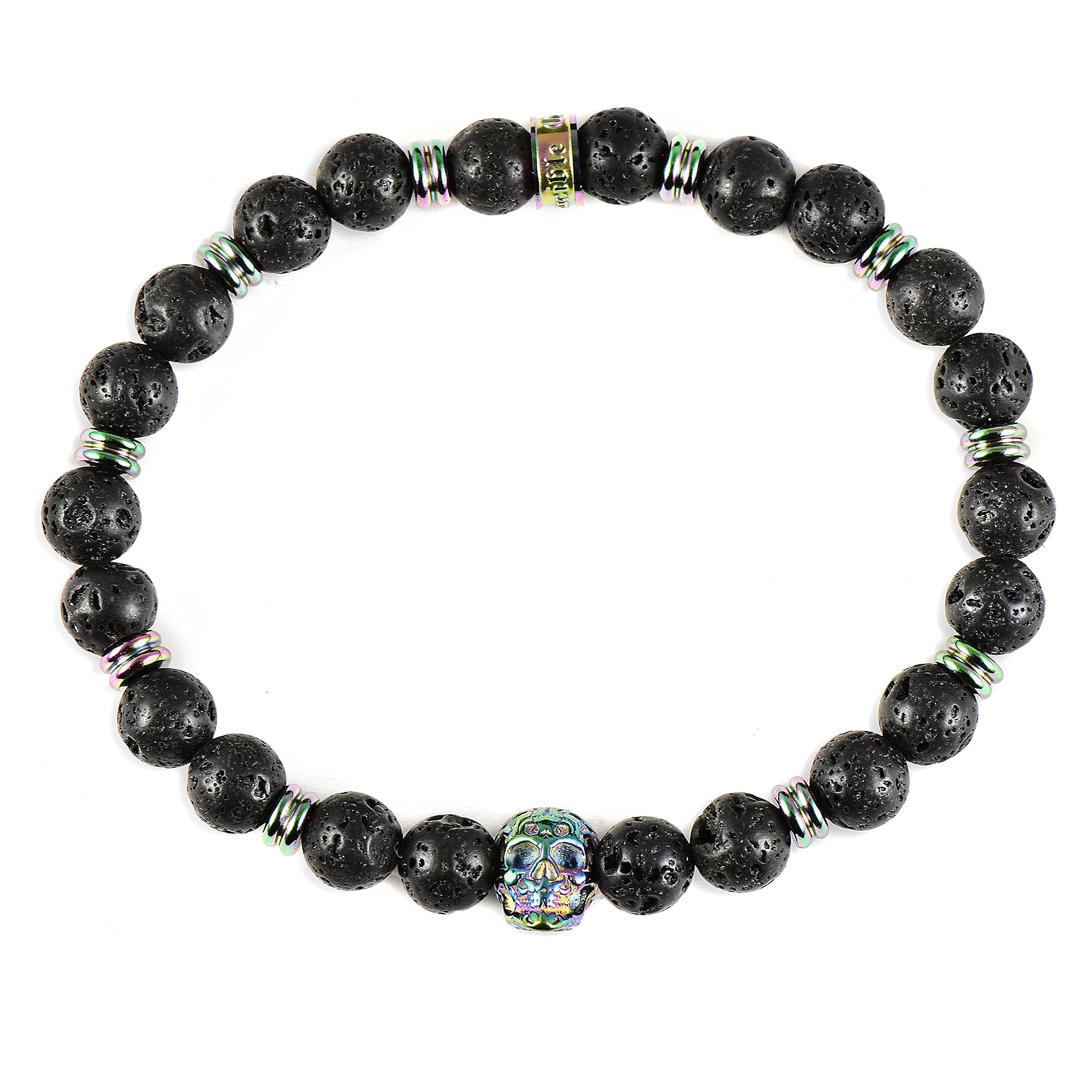 Foto 3 pulgar | Brazalete Crisol Con Calavera De Acero Inoxidable Chapado En Iridiscente - Venta Internacional.