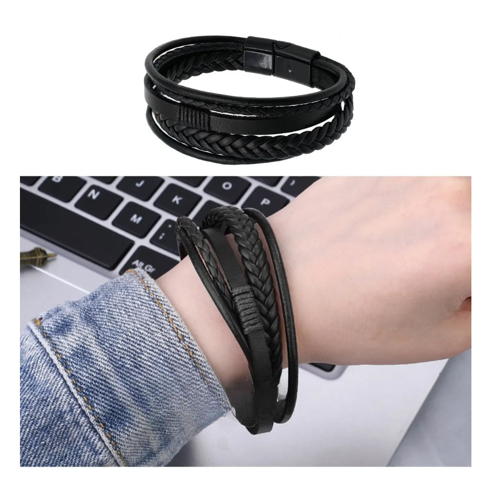 Foto 4 | Pulsera de Piel Black Box para Hombre