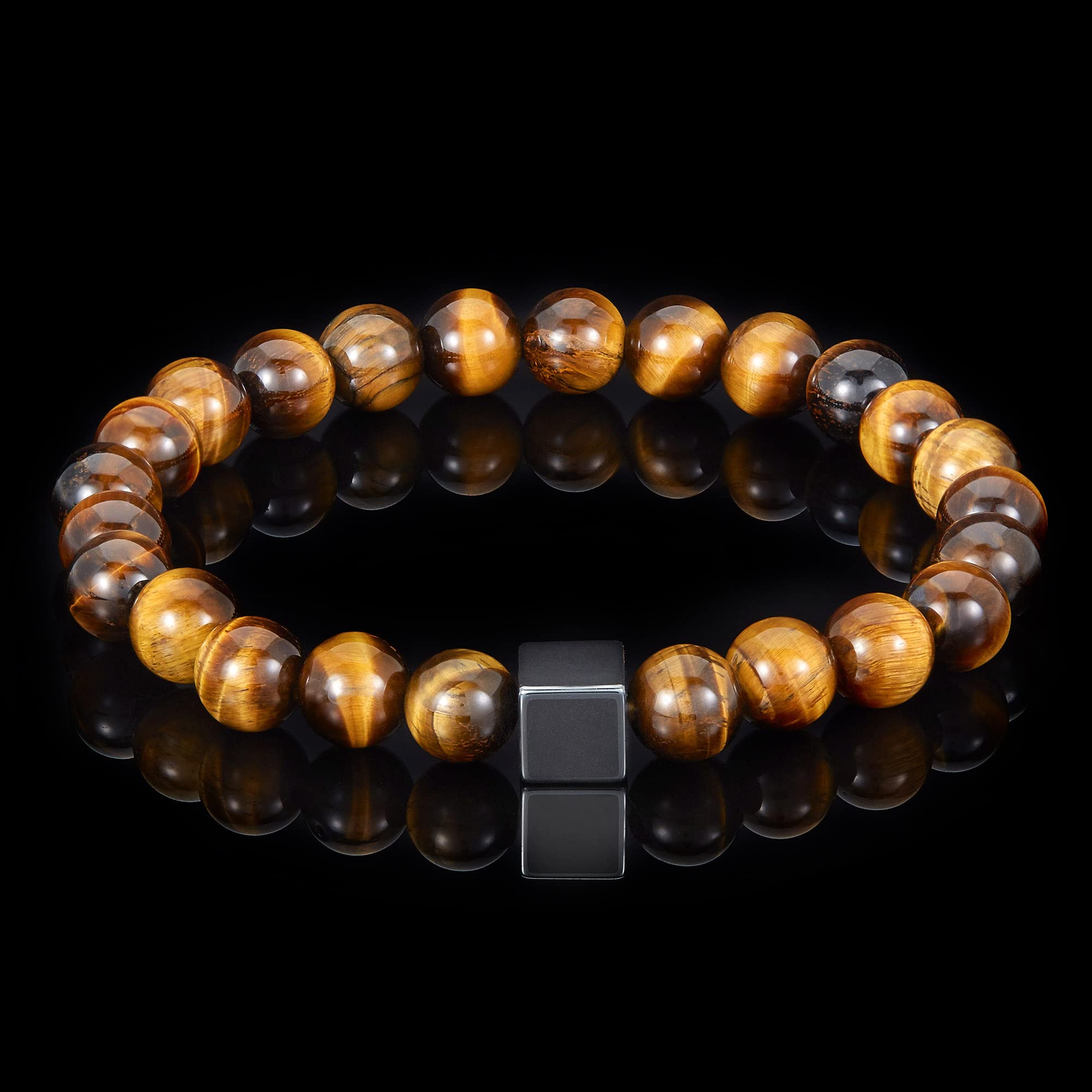 Foto 5 pulgar | Pulsera West Coast Jewelry Con Piedra De Ojo De Tigre Con Cubo De Hematita - Venta Internacional.