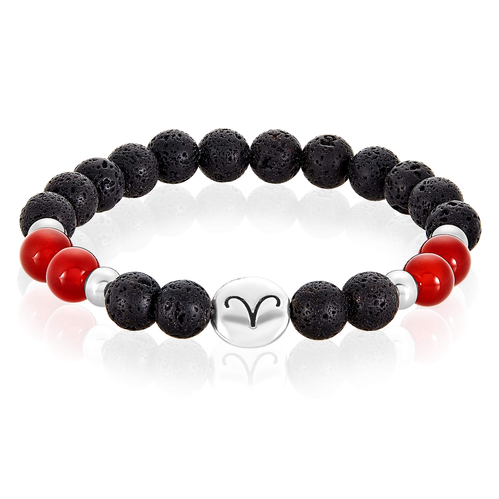 Foto 1 | Pulsera West Coast Jewelry Para Hombre, Ágata Del Zodiaco Aries, Piedra De Lava - Venta Internacional.