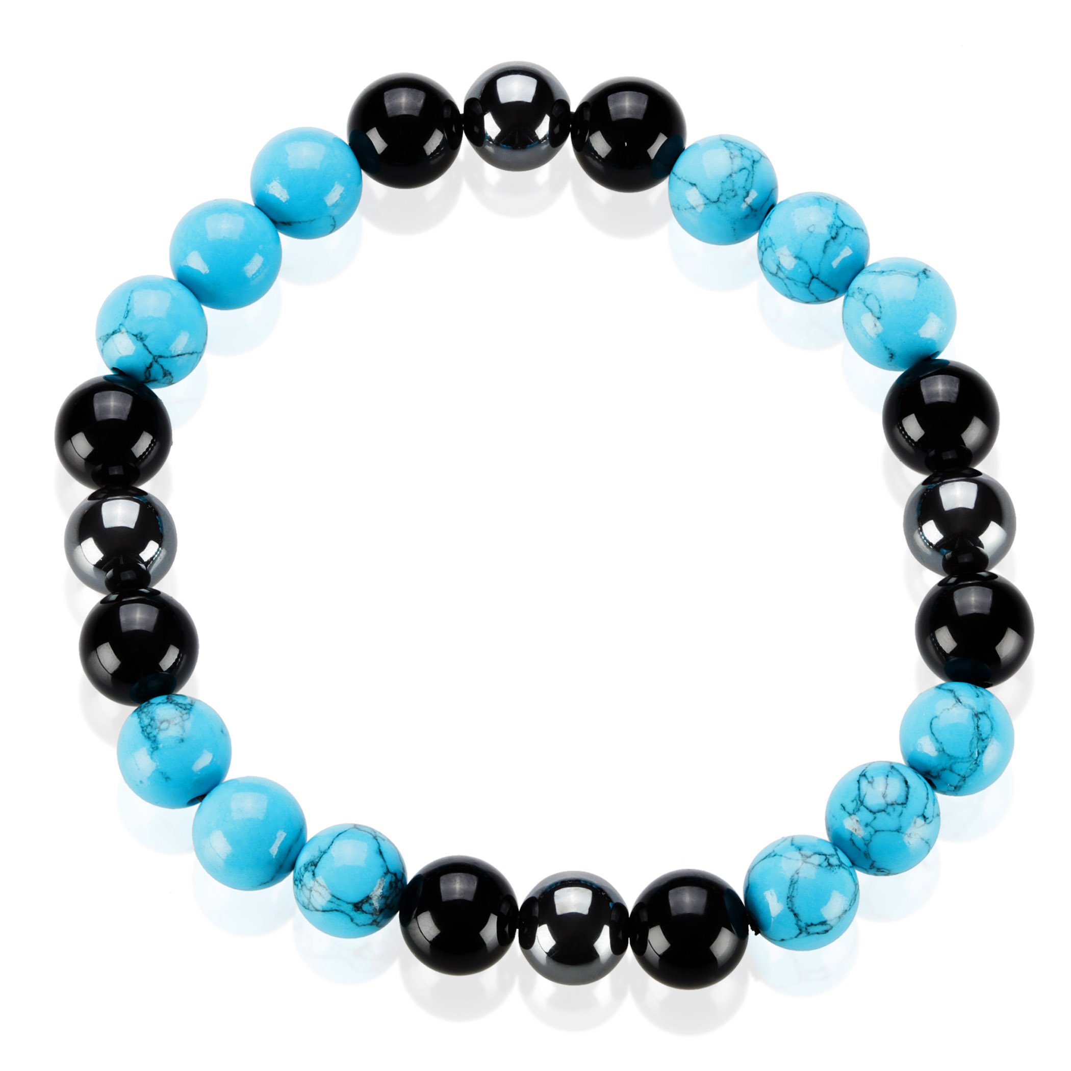Foto 3 pulgar | Pulsera West Coast Jewelry Para Hombre Con Turquesa, Ónix Y Hematita - Venta Internacional.