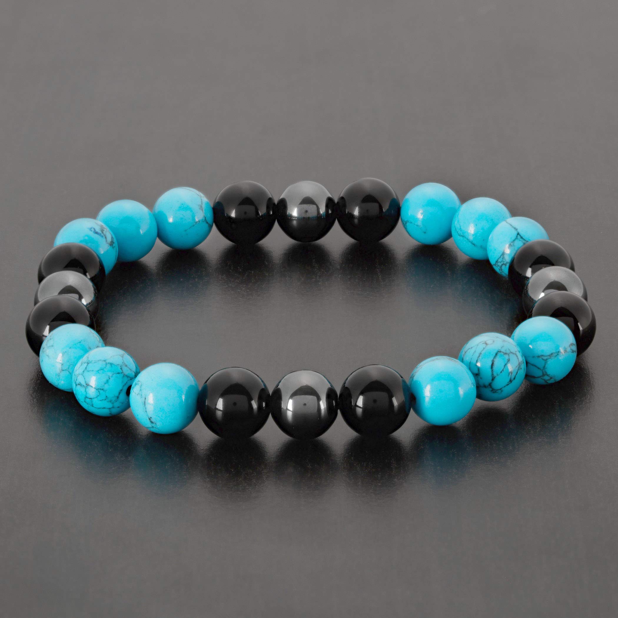 Foto 4 pulgar | Pulsera West Coast Jewelry Para Hombre Con Turquesa, Ónix Y Hematita - Venta Internacional.