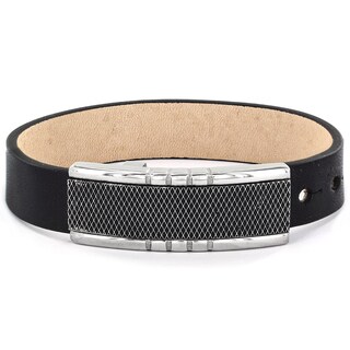 Foto 1 | Pulsera West Coast Jewelry Crucible De Cuero Negro Para Hombre - Venta Internacional.