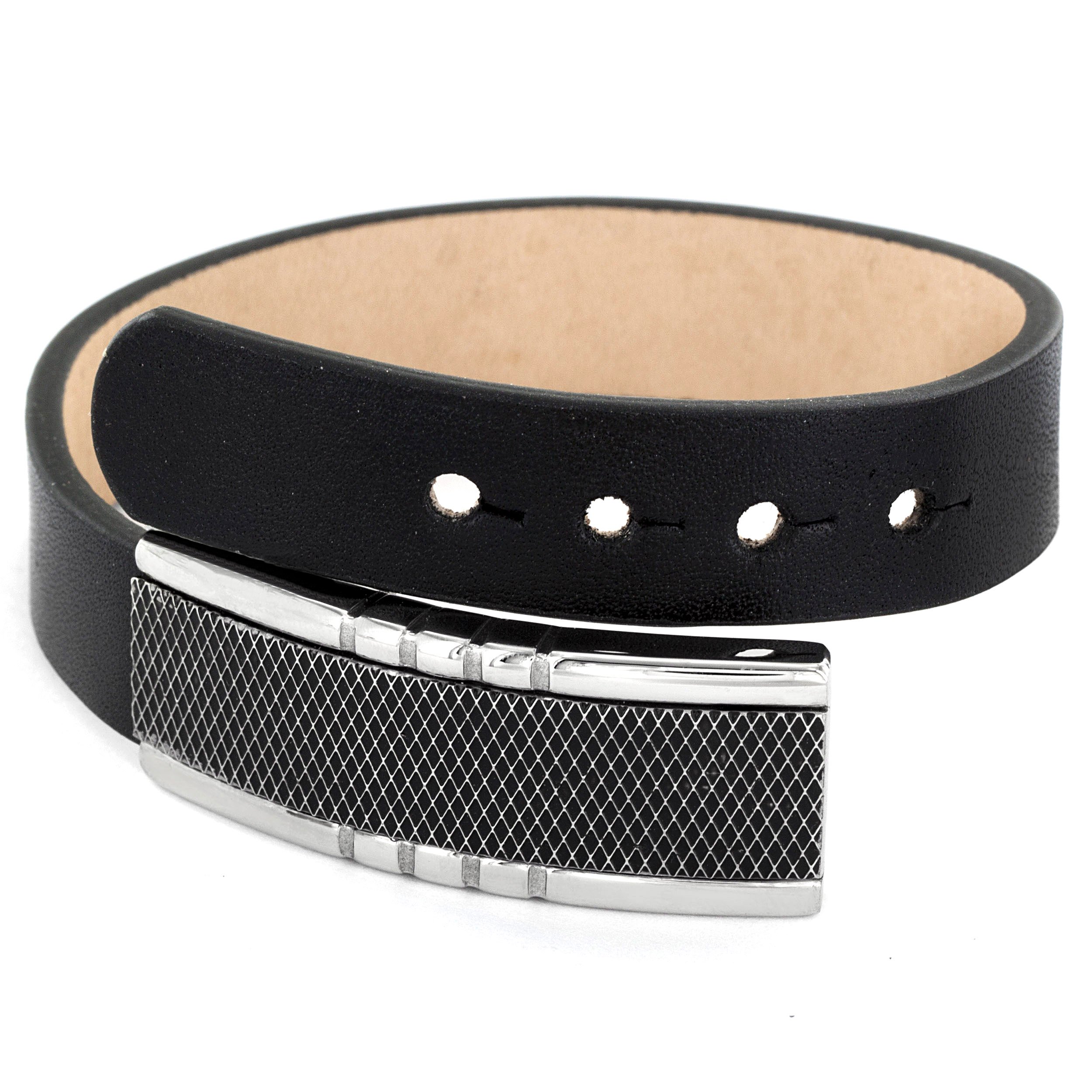 Foto 3 pulgar | Pulsera West Coast Jewelry Crucible De Cuero Negro Para Hombre - Venta Internacional.