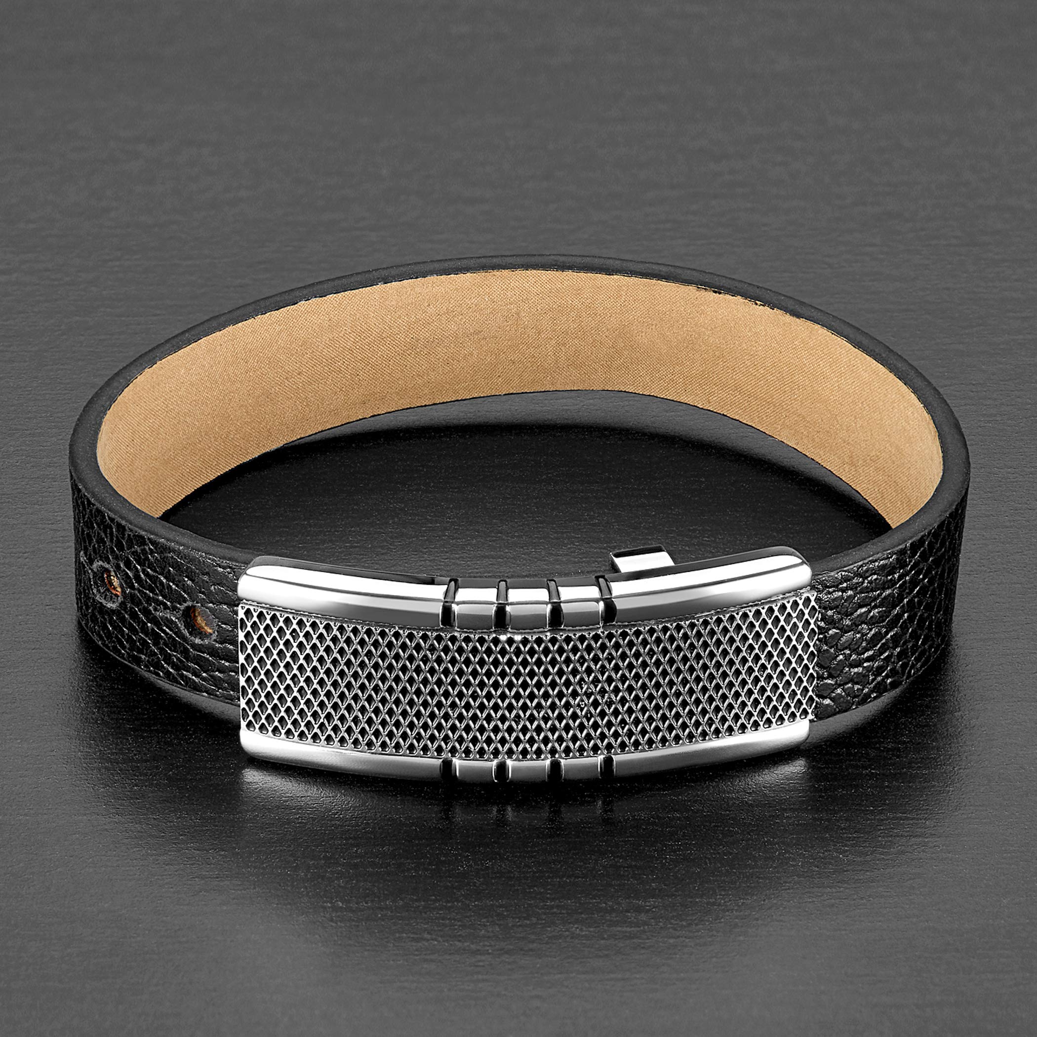 Foto 4 | Pulsera West Coast Jewelry Crucible De Cuero Negro Para Hombre - Venta Internacional.