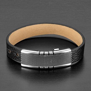 Foto 4 | Pulsera West Coast Jewelry Crucible De Cuero Negro Para Hombre - Venta Internacional.