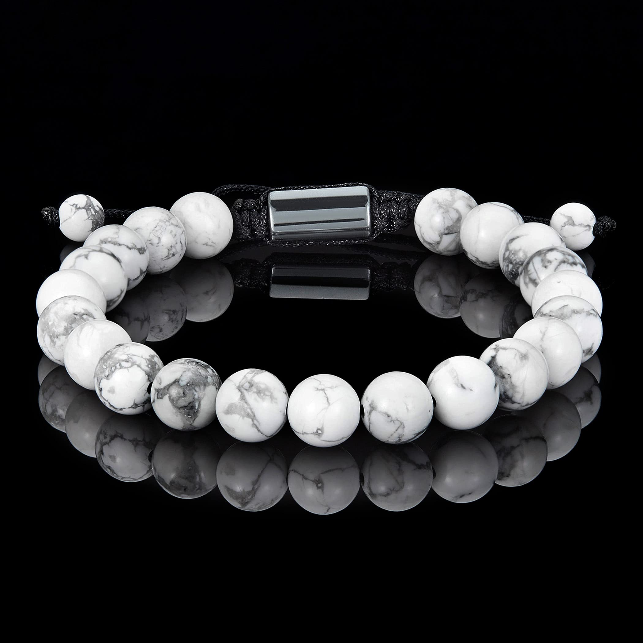 Foto 5 pulgar | Pulsera West Coast Jewelry Con Piedras De Howlita Para Hombre - Venta Internacional.
