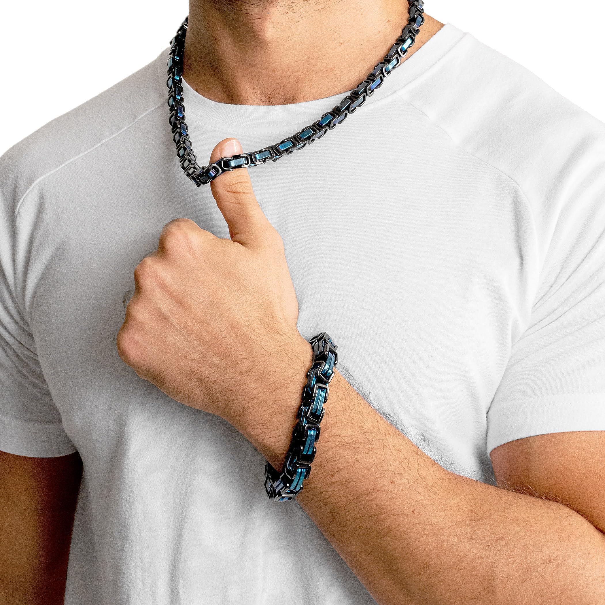 Foto 6 pulgar | Pulsera West Coast Jewelry Crucible Para Hombre, Acero Bizantino - Venta Internacional.