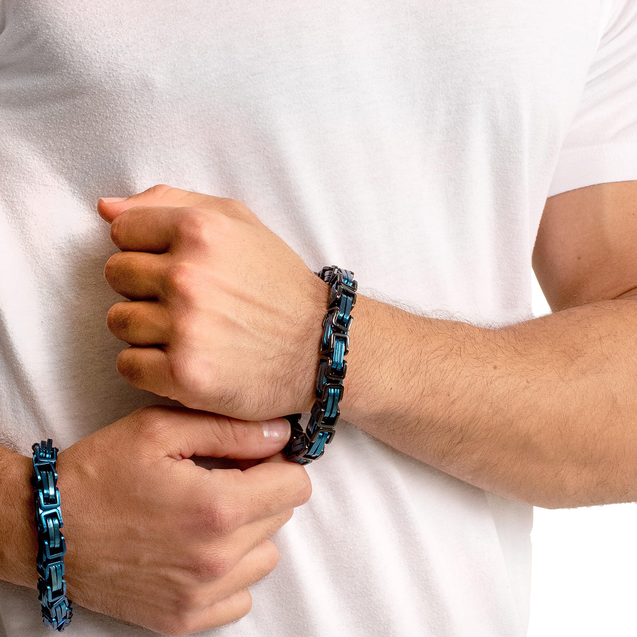 Foto 7 pulgar | Pulsera West Coast Jewelry Crucible Para Hombre, Acero Bizantino - Venta Internacional.