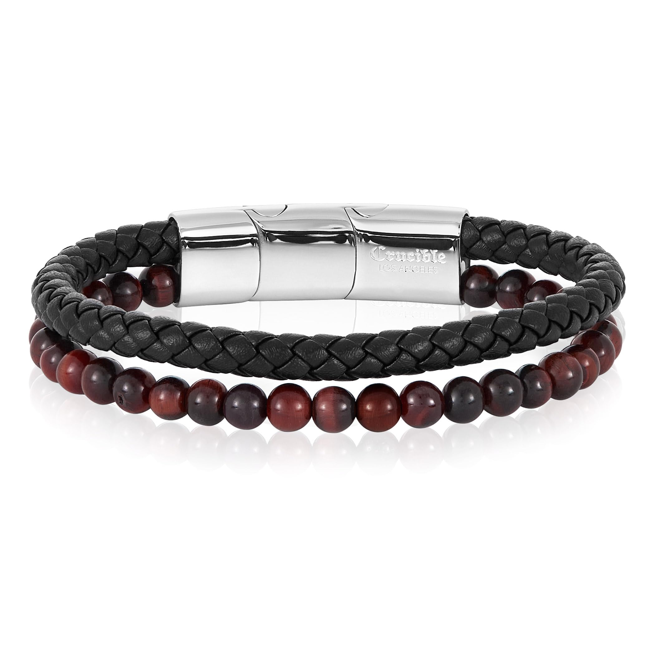 Foto 2 pulgar | Pulsera West Coast Jewelry Crisol Con Piedra Ojo De Tigre Roja - Venta Internacional.