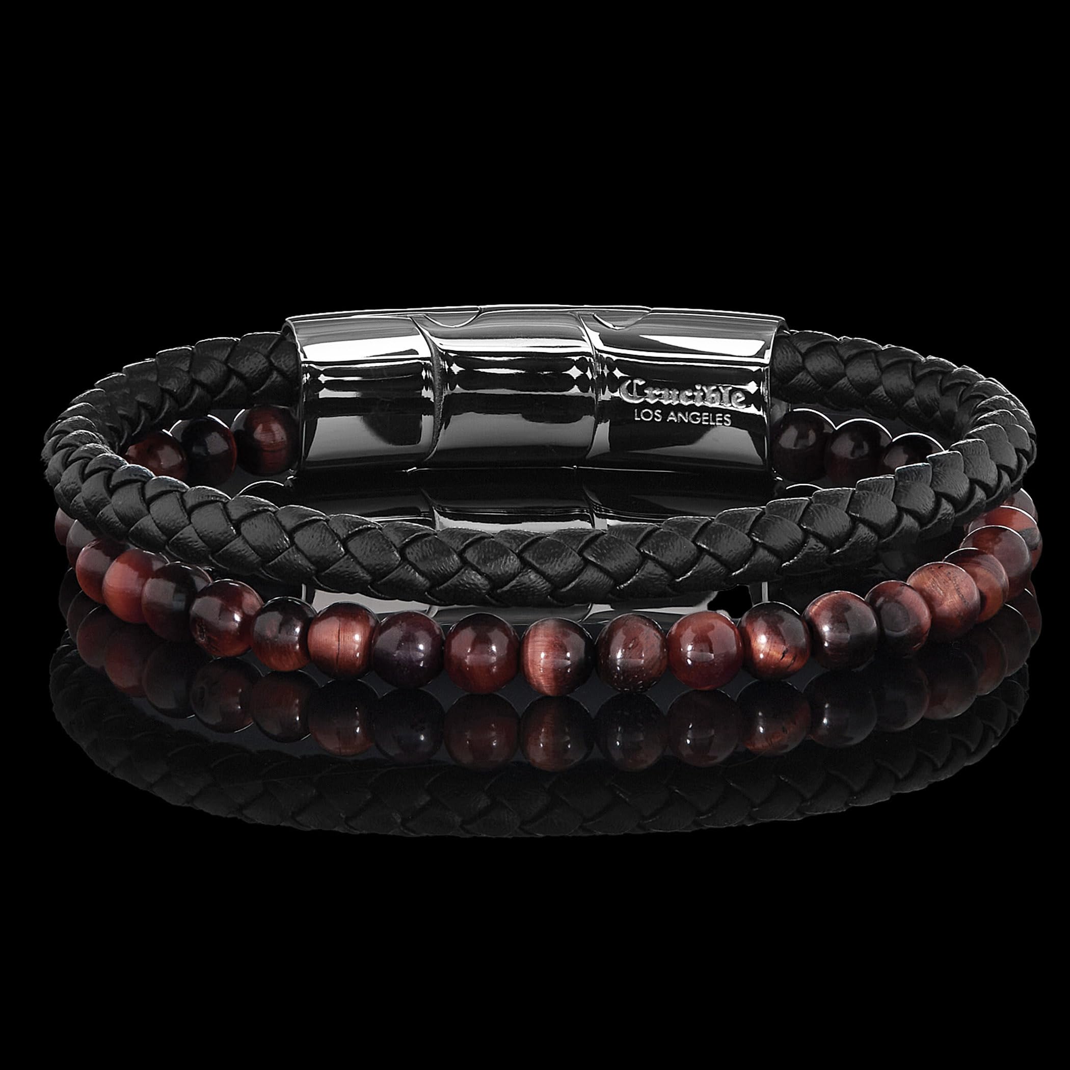 Foto 4 pulgar | Pulsera West Coast Jewelry Crisol Con Piedra Ojo De Tigre Roja - Venta Internacional.