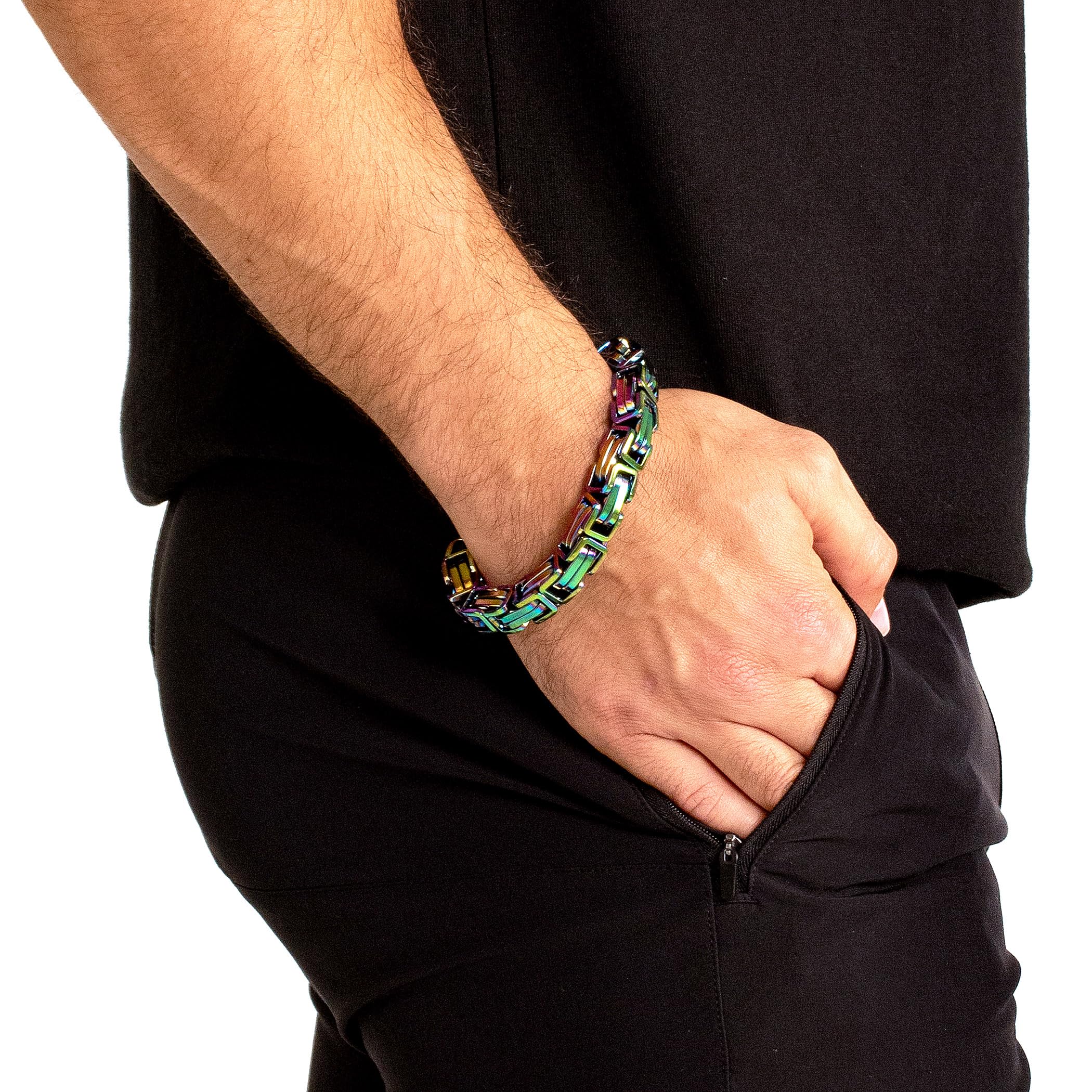 Foto 6 | Pulsera West Coast Jewelry Crucible Para Hombre, Acero Bizantino - Venta Internacional.