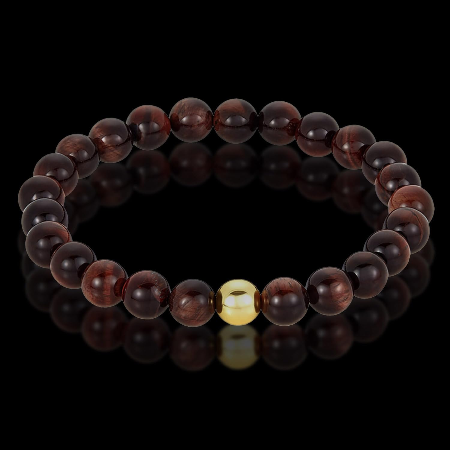 Foto 3 | Pulsera West Coast Jewelry Crucible Con Forma De Ojo De Tigre Rojo, Cuentas De 8 Mm - Venta Internacional.