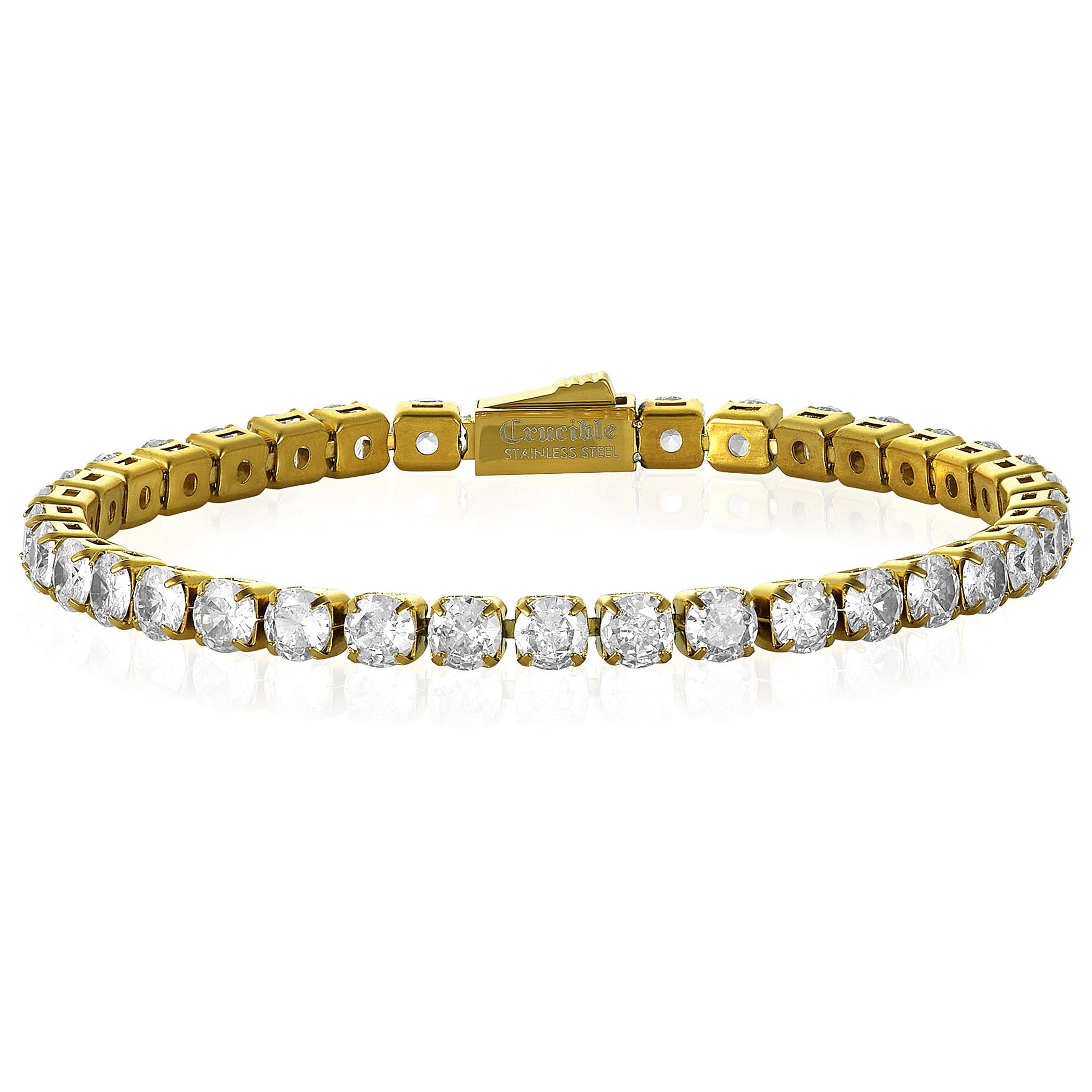 Foto 2 pulgar | Pulsera De Tenis West Coast Jewelry Crucible Para Hombre Chapada En Oro - Venta Internacional.