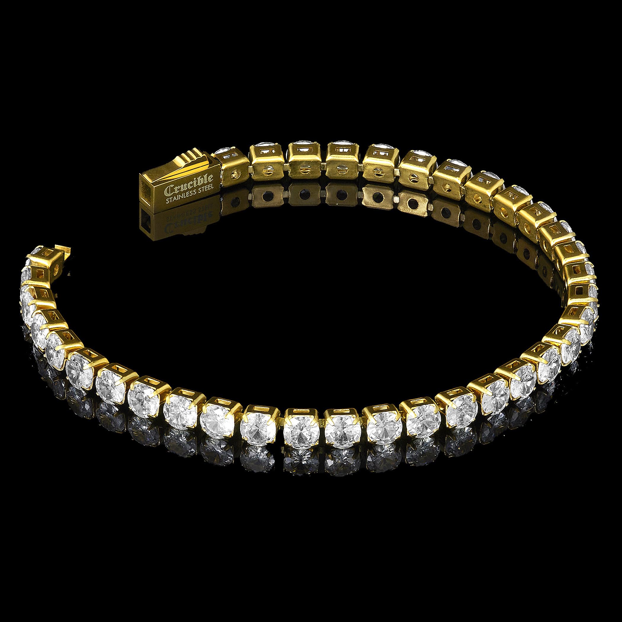 Foto 4 pulgar | Pulsera De Tenis West Coast Jewelry Crucible Para Hombre Chapada En Oro - Venta Internacional.