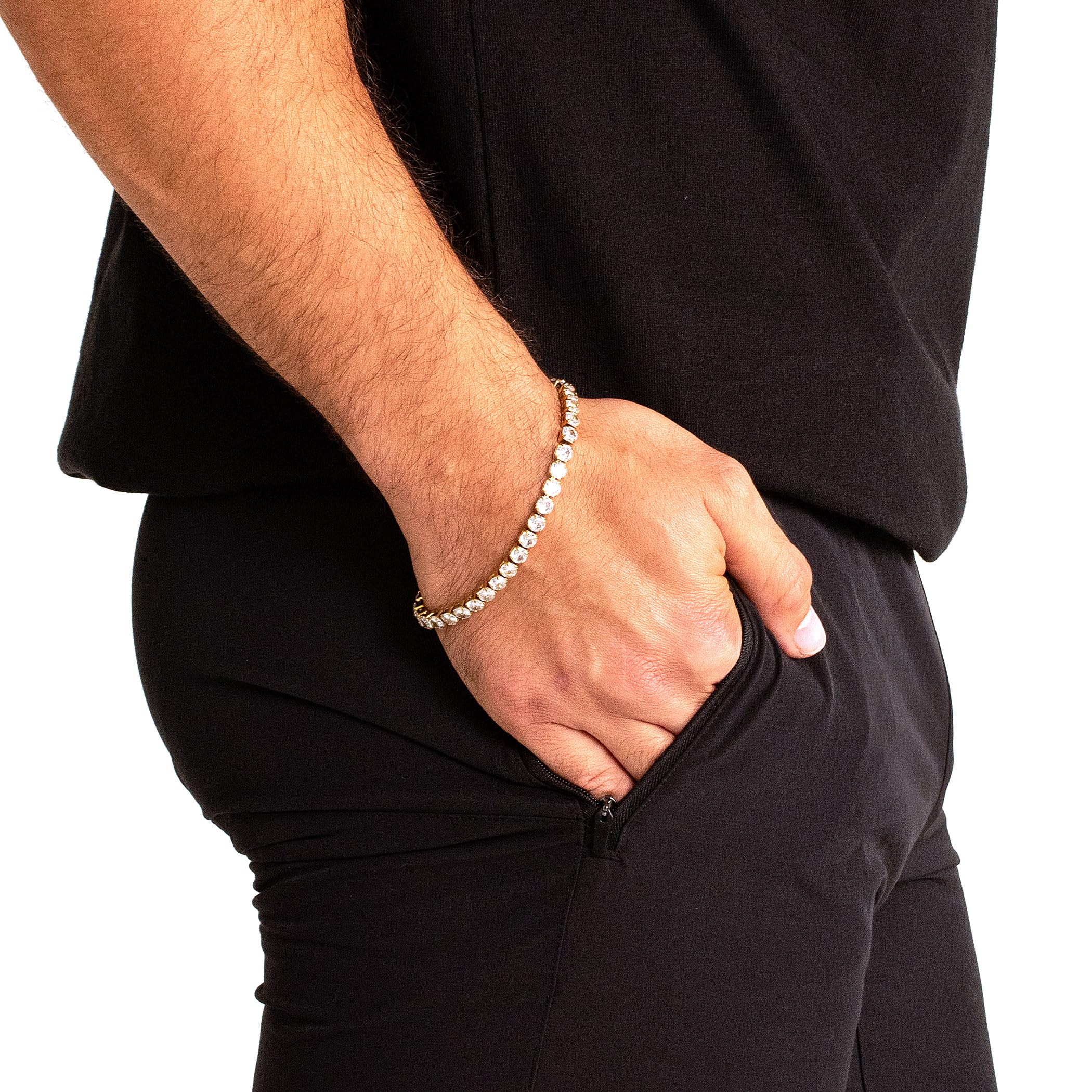 Foto 6 pulgar | Pulsera De Tenis West Coast Jewelry Crucible Para Hombre Chapada En Oro - Venta Internacional.