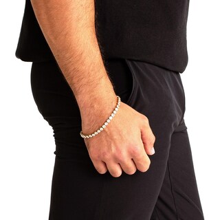 Foto 6 | Pulsera De Tenis West Coast Jewelry Crucible Para Hombre Chapada En Oro - Venta Internacional.