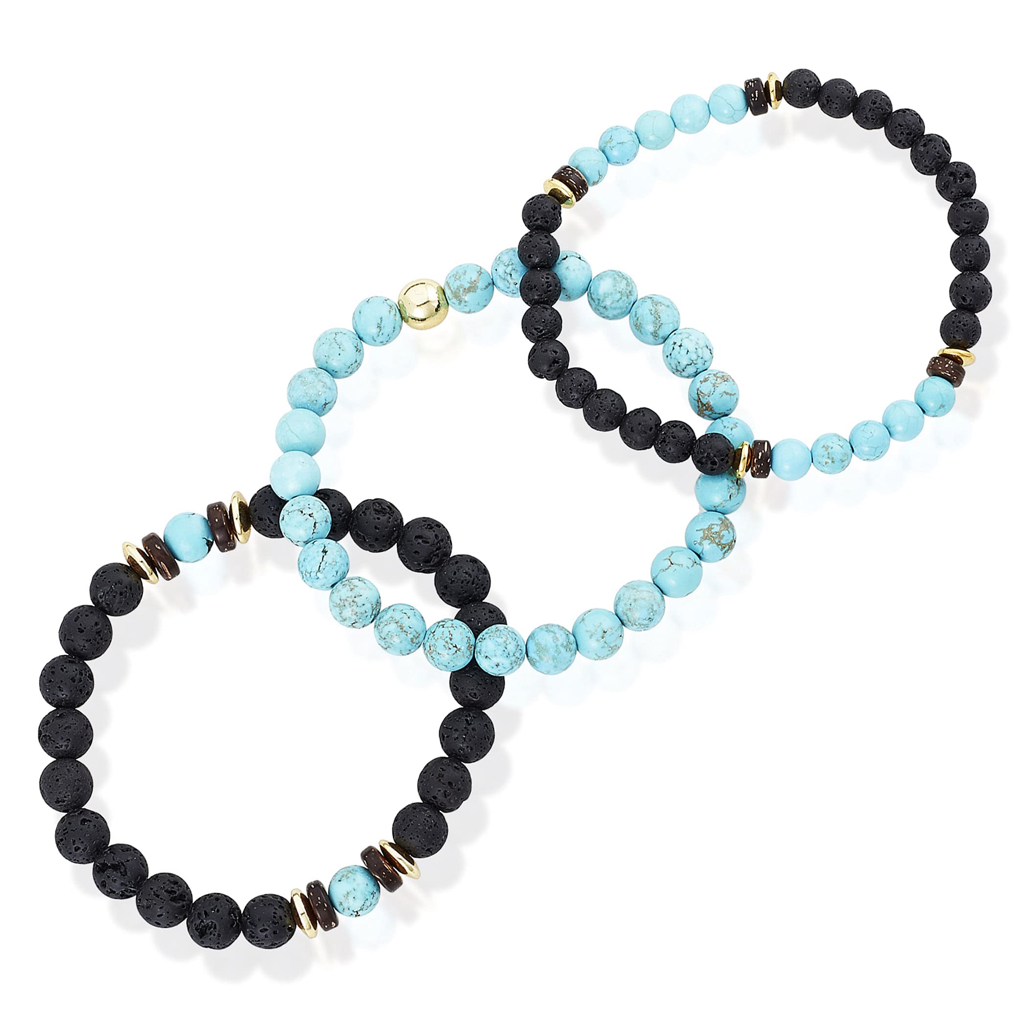 Foto 2 | Set De Pulseras West Coast Jewelry Con Piedra Turquesa Para Hombre - Venta Internacional.