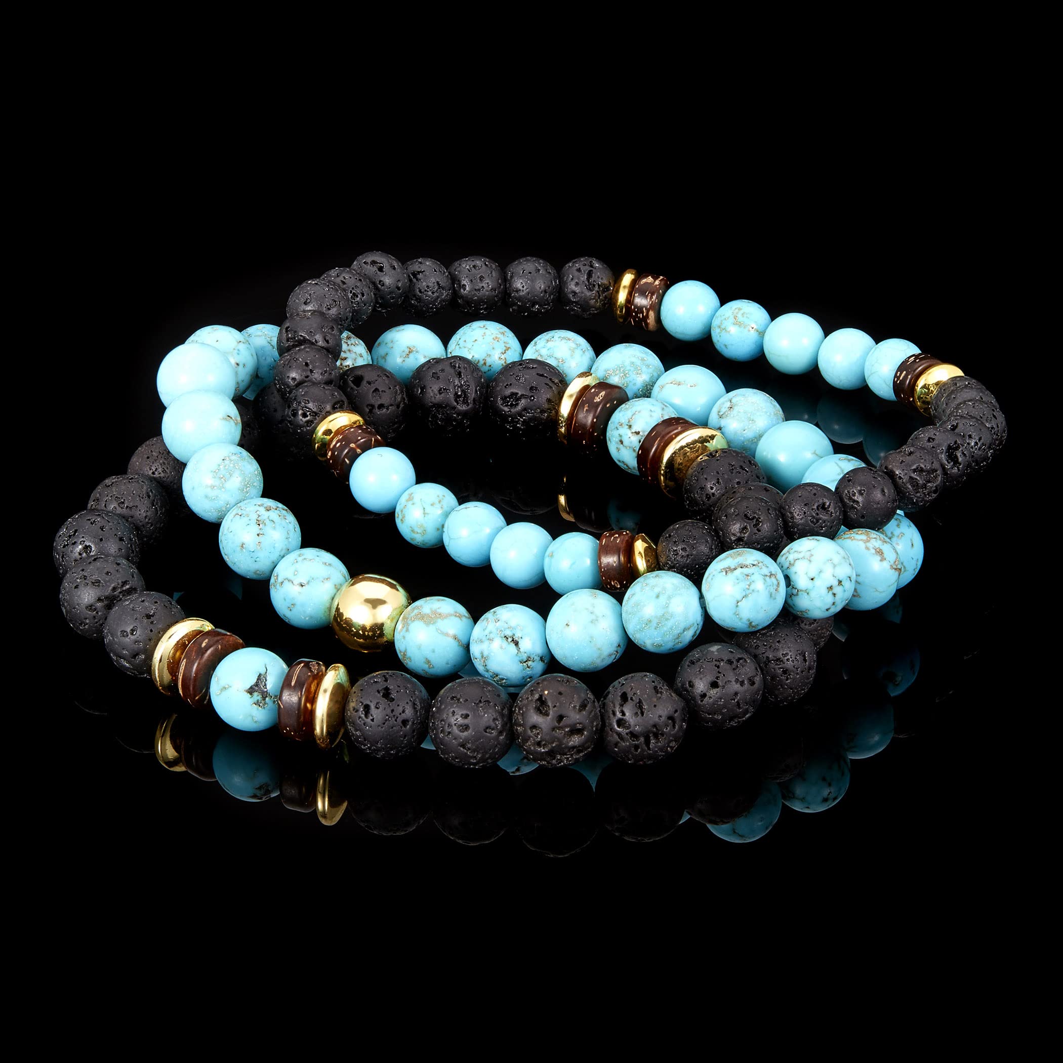 Foto 5 | Set De Pulseras West Coast Jewelry Con Piedra Turquesa Para Hombre - Venta Internacional.
