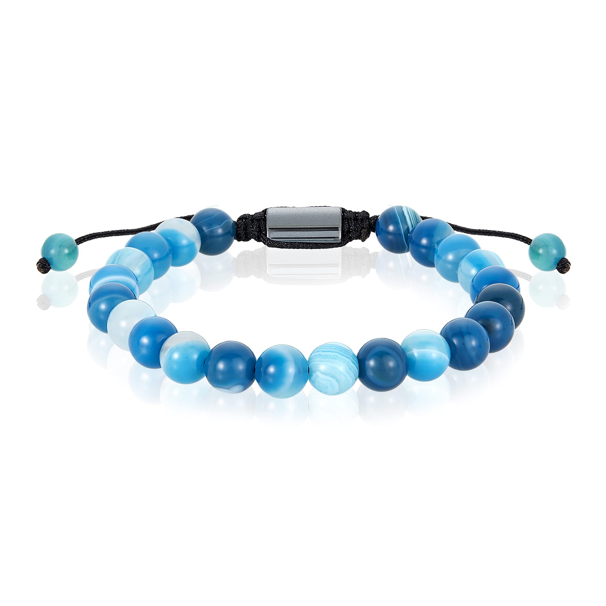 Foto 1 | Pulsera West Coast Jewelry Para Hombre Con Piedras De Ágata Con Bandas Azules - Venta Internacional.
