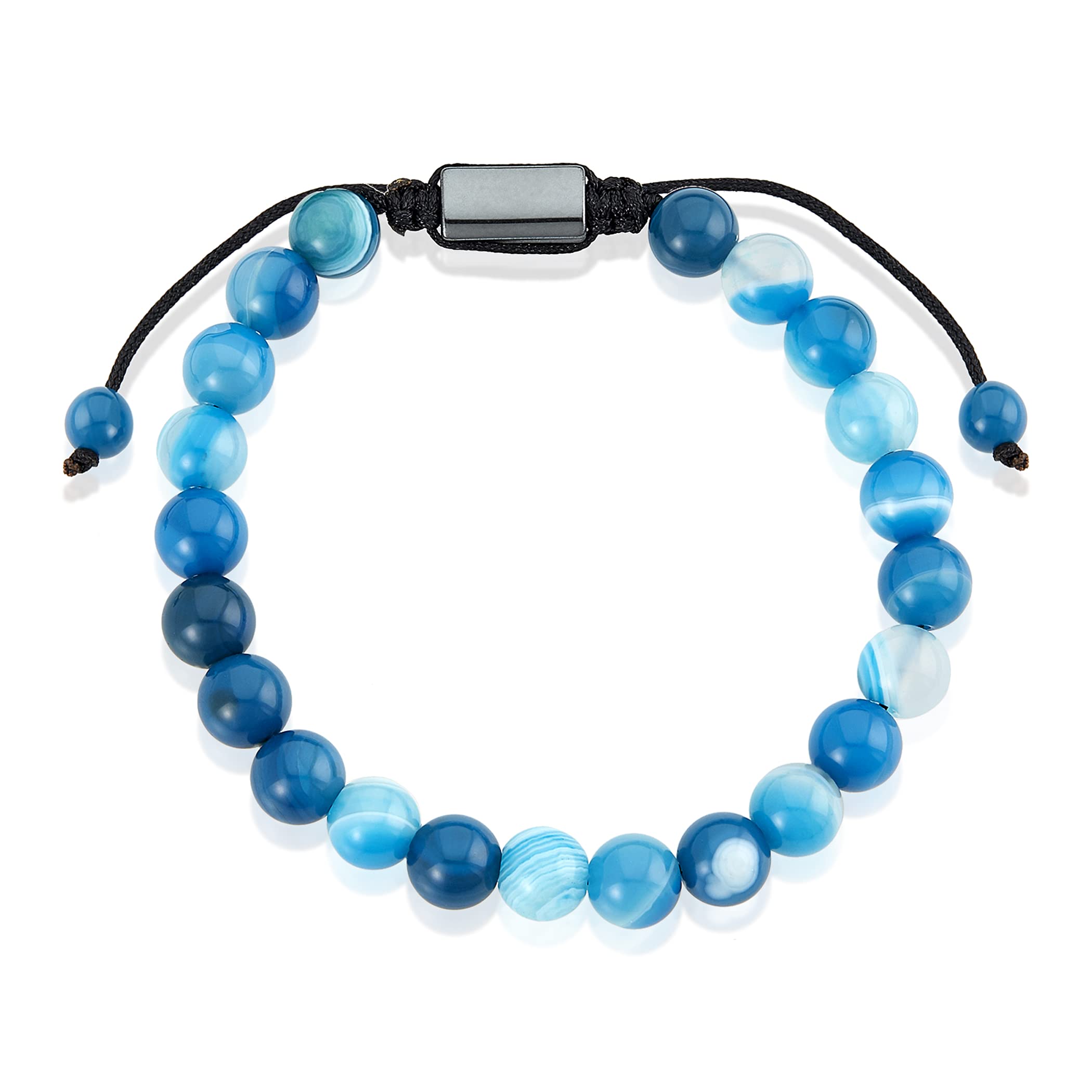 Foto 2 | Pulsera West Coast Jewelry Para Hombre Con Piedras De Ágata Con Bandas Azules - Venta Internacional.