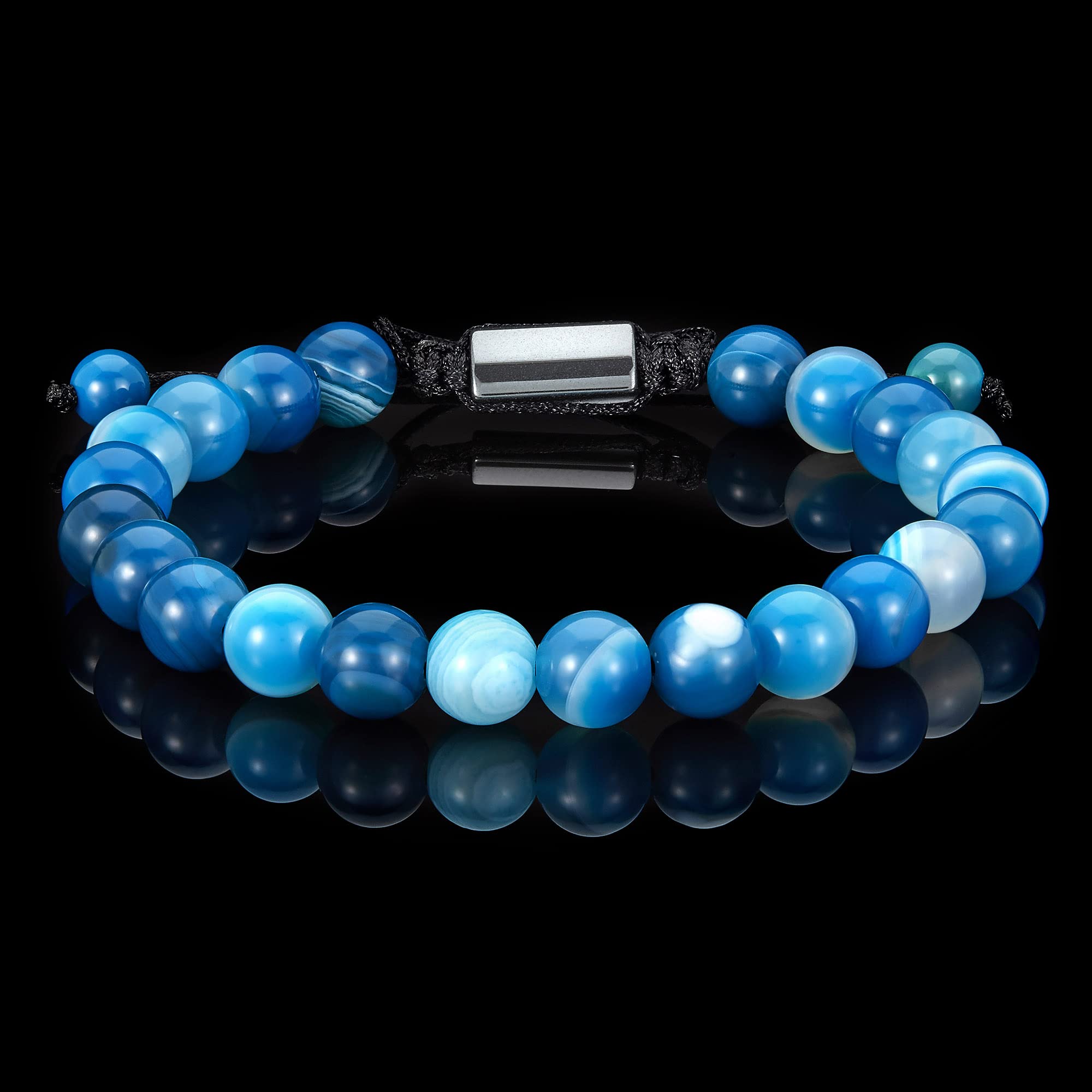 Foto 4 | Pulsera West Coast Jewelry Para Hombre Con Piedras De Ágata Con Bandas Azules - Venta Internacional.