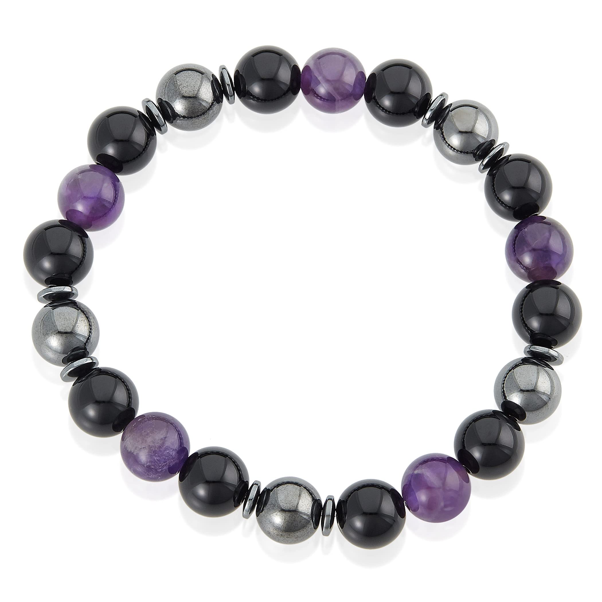 Foto 2 | Pulsera West Coast Jewelry Con Piedra Amatista Con Ónix Y Hematita - Venta Internacional.