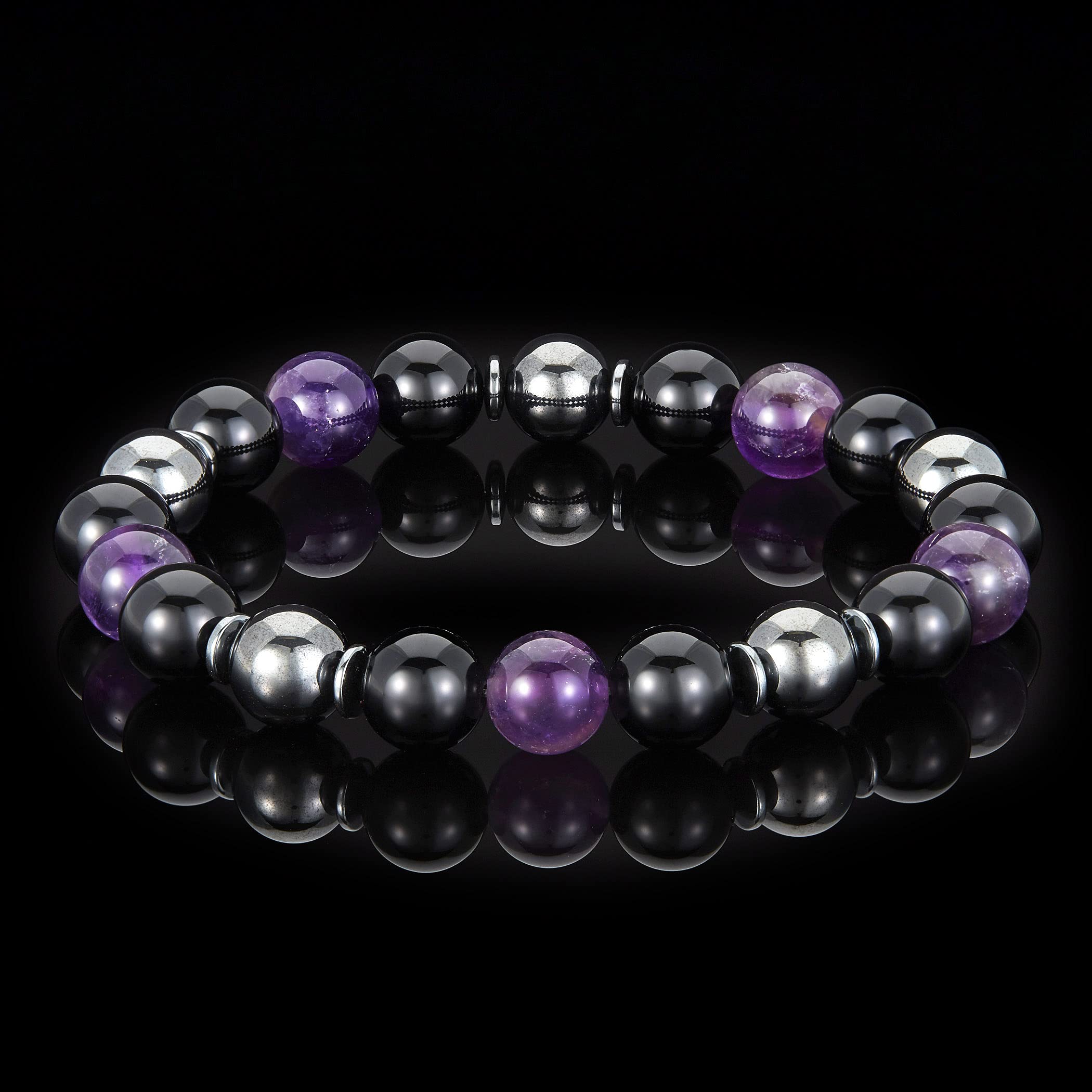 Foto 4 | Pulsera West Coast Jewelry Con Piedra Amatista Con Ónix Y Hematita - Venta Internacional.