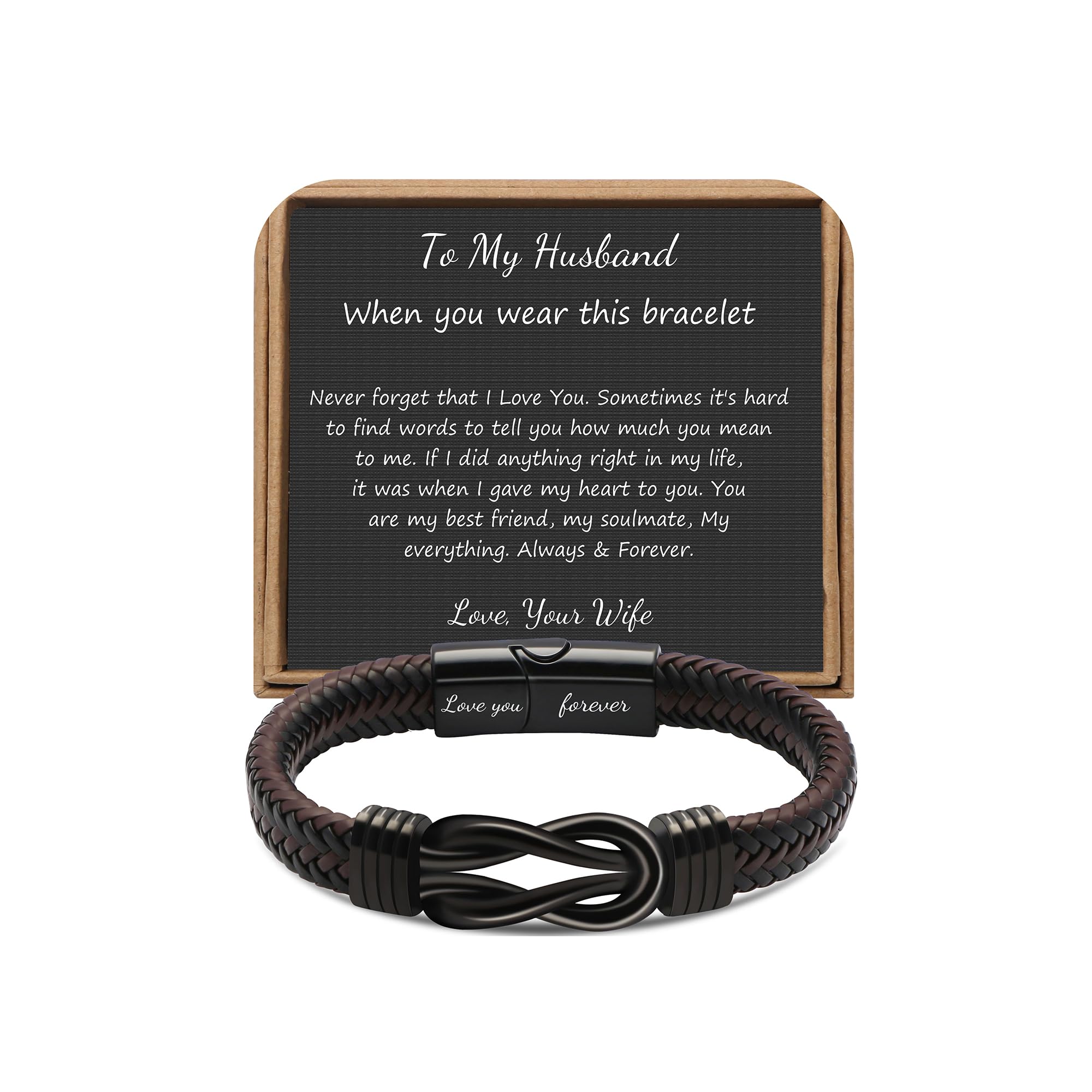 Foto 2 pulgar | Pulsera Joycuff De Piel Con Nudo Para Marido Con Caja De Regalo De 21,5 Cm - Venta Internacional.