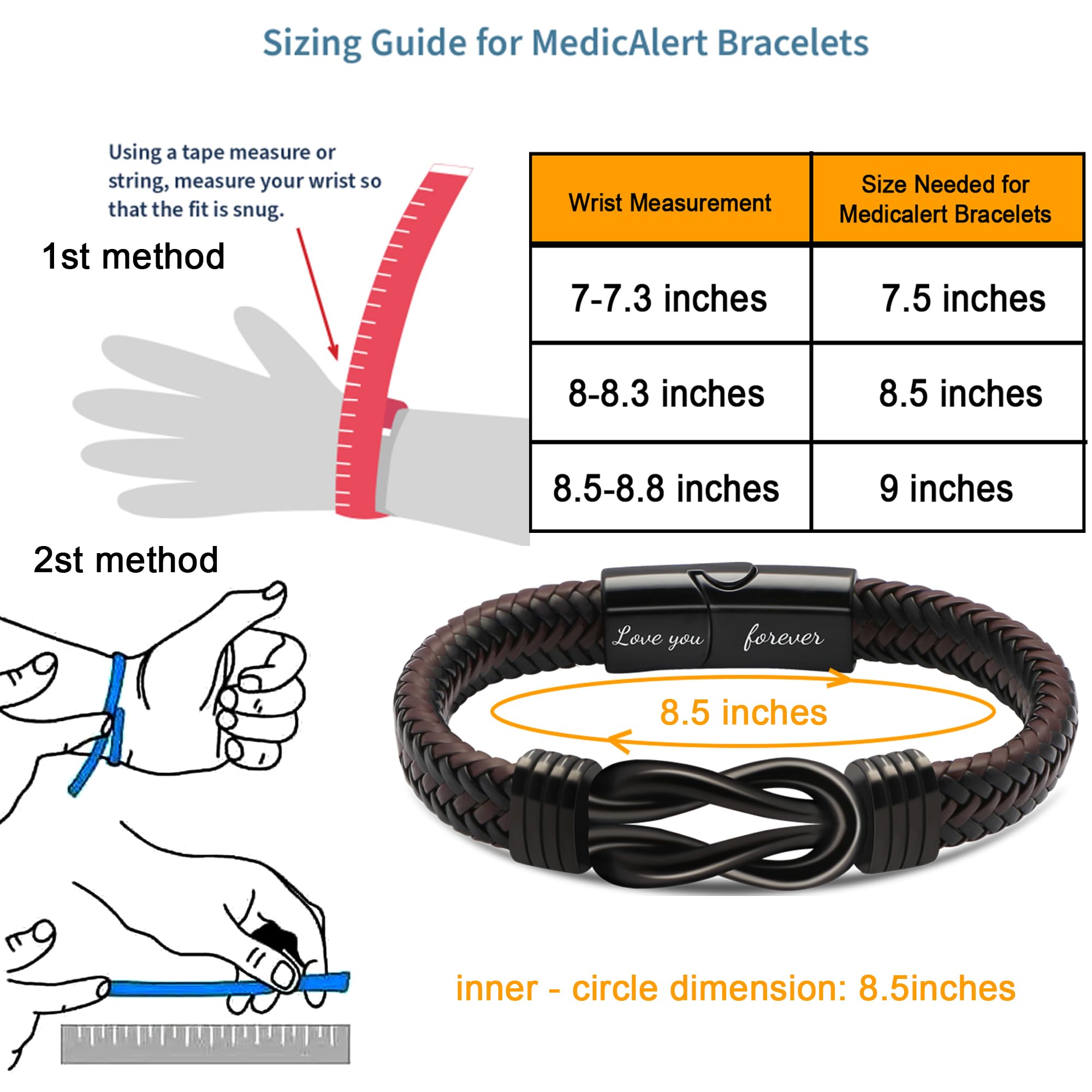 Foto 4 pulgar | Pulsera Joycuff De Piel Con Nudo Para Marido Con Caja De Regalo De 21,5 Cm - Venta Internacional.