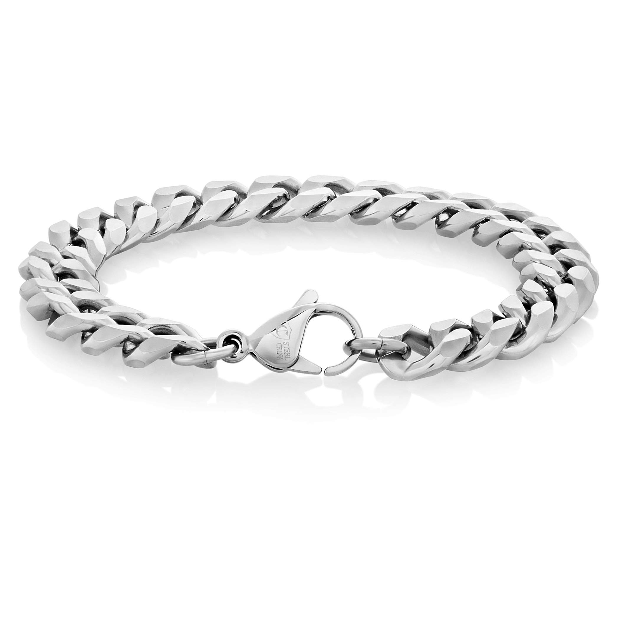 Foto 4 pulgar | Brazalete West Coast Jewelry Con Cadena Eslabonada De Acero Inoxidable, 8.5 Pulgadas - Venta Internacional.