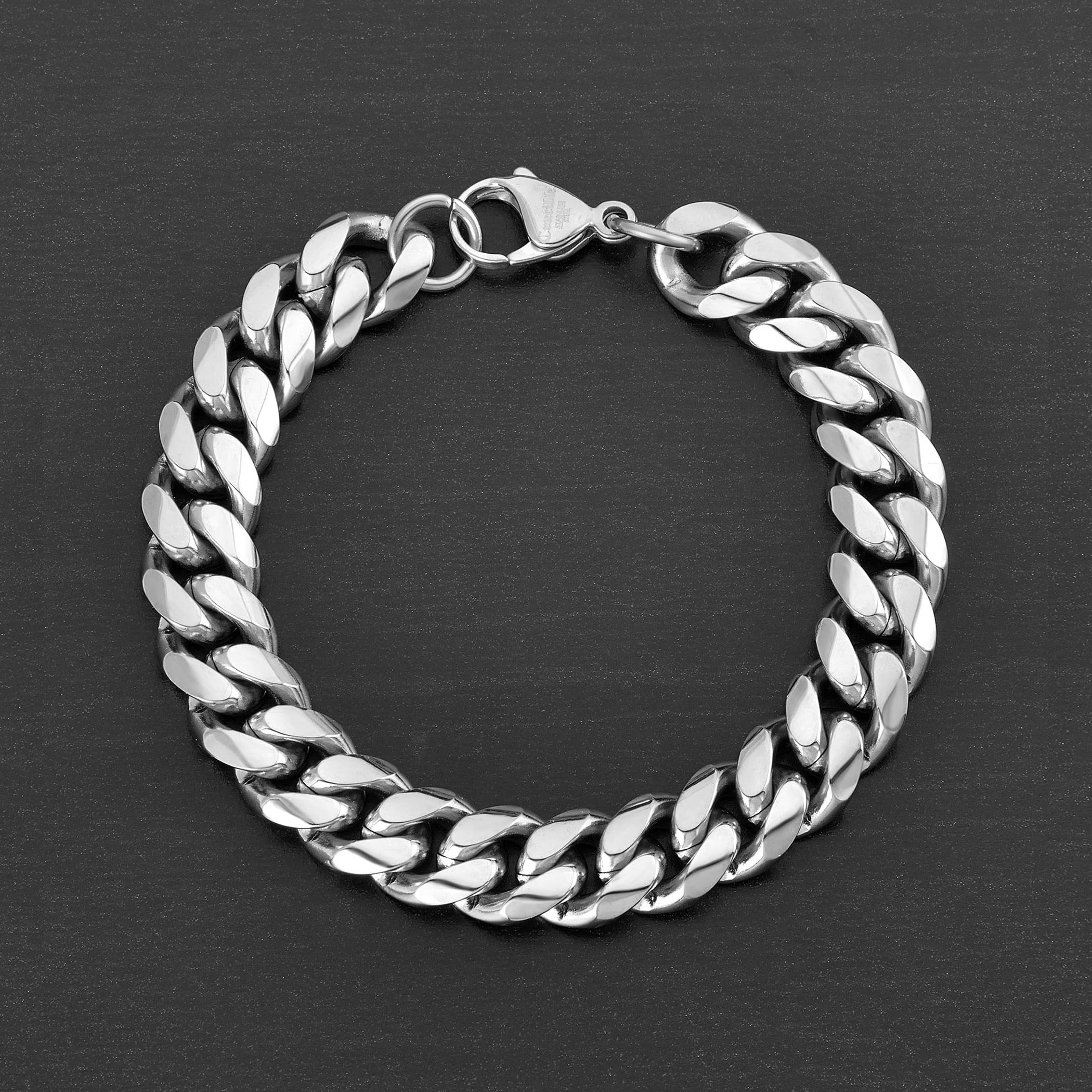 Foto 6 pulgar | Brazalete West Coast Jewelry Con Cadena Eslabonada De Acero Inoxidable, 8.5 Pulgadas - Venta Internacional.