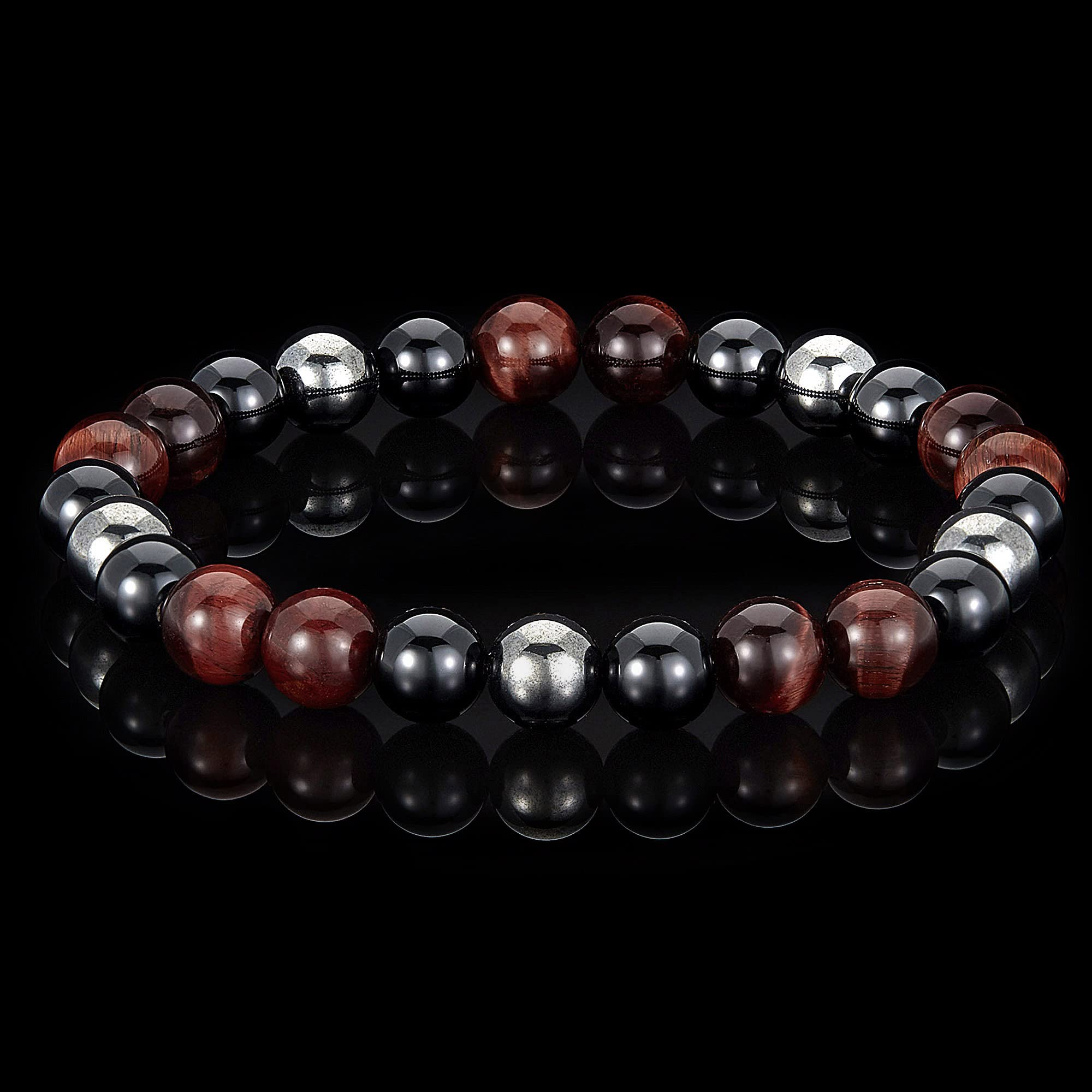 Foto 5 pulgar | Pulsera West Coast Jewelry Con Piedra Ojo De Tigre Roja, Ónix Y Hematita - Venta Internacional.