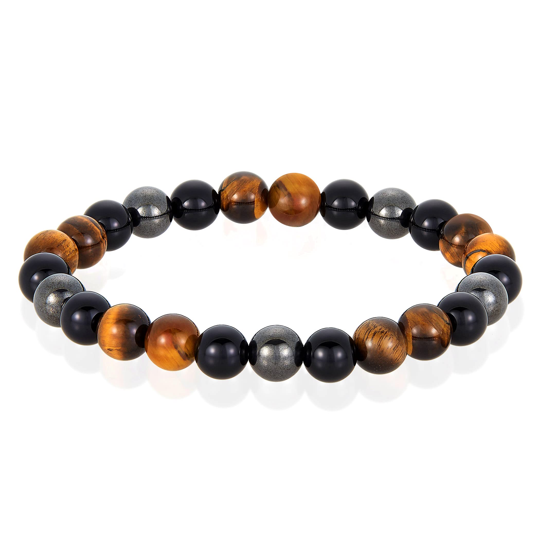 Foto 2 pulgar | Pulsera West Coast Jewelry Con Forma De Ojo De Tigre, Ónix Y Hematita Para Hombre - Venta Internacional.