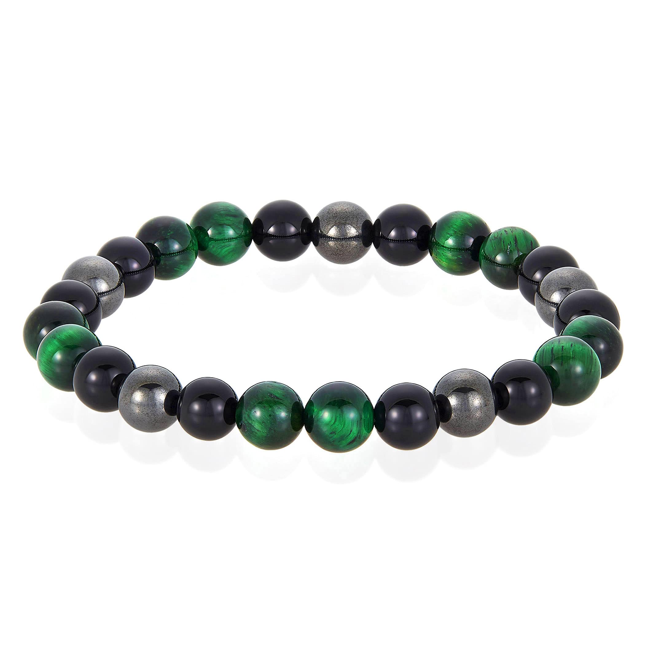 Foto 2 pulgar | Pulsera West Coast Jewelry, Ojo De Tigre Verde, Ónix Y Hematita - Venta Internacional.