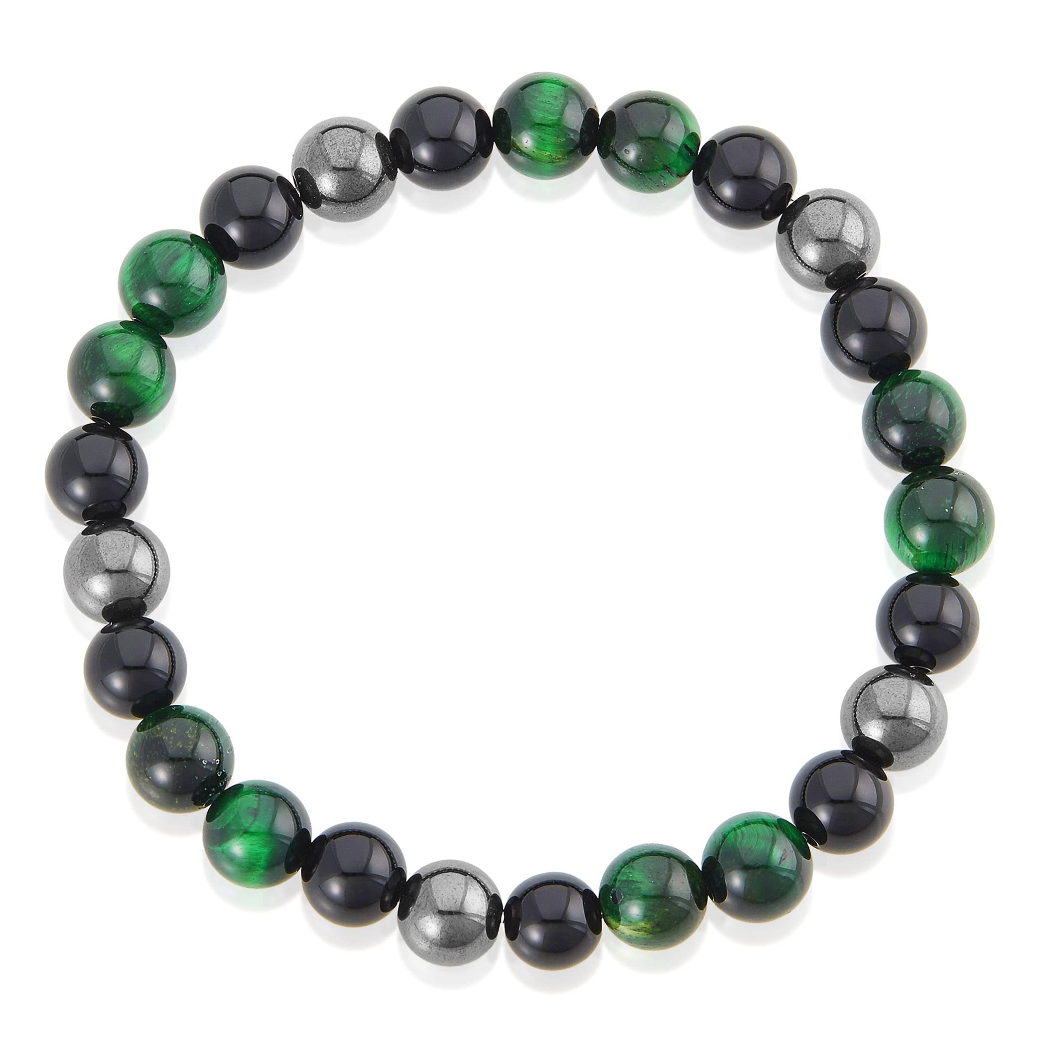Foto 3 pulgar | Pulsera West Coast Jewelry, Ojo De Tigre Verde, Ónix Y Hematita - Venta Internacional.