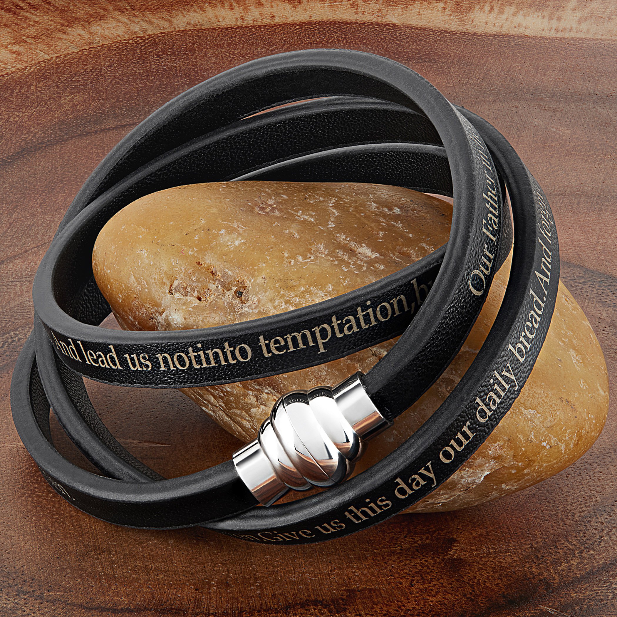 Foto 5 pulgar | Pulsera West Coast Jewelry De Piel Inoxidable Con La Oración Del Señor - Venta Internacional.