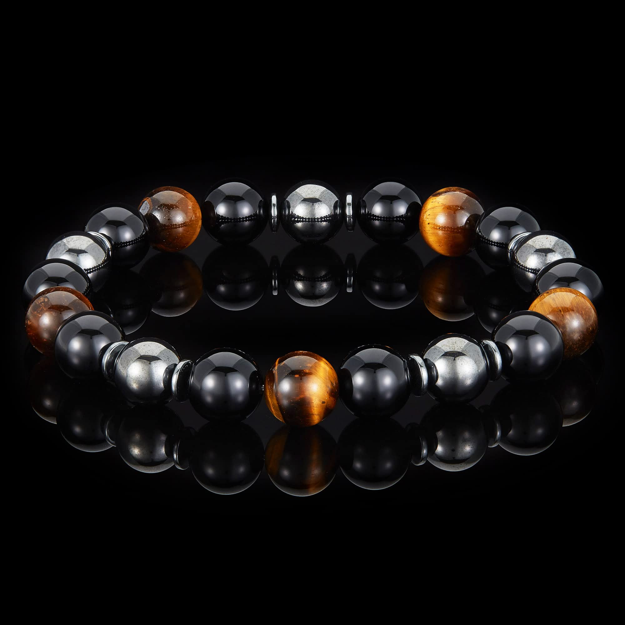 Foto 5 pulgar | Pulsera West Coast Jewelry Ojo De Tigre, Ónix, Hematita, 10 Mm - Venta Internacional.