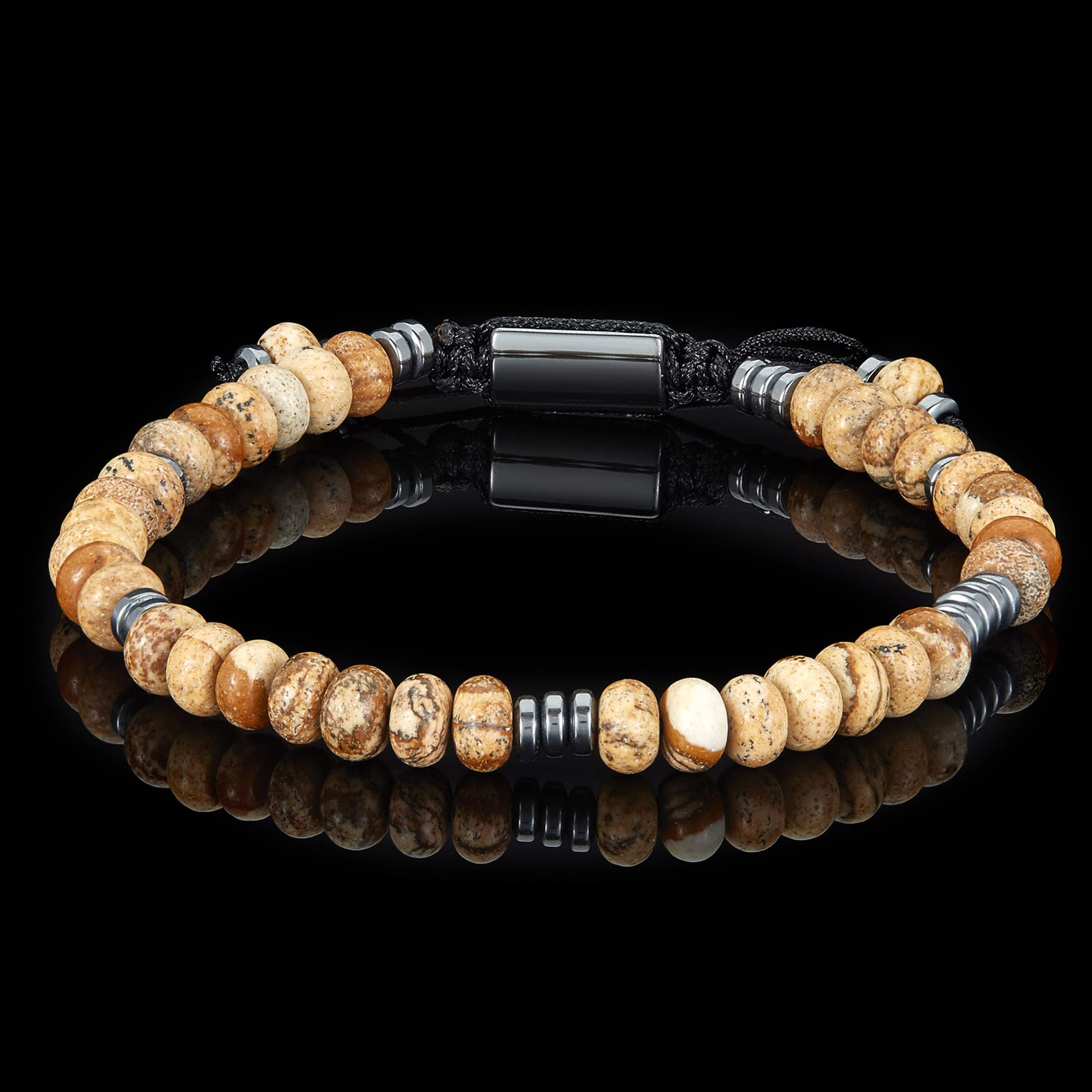 Foto 5 pulgar | Brazalete West Coast Jewelry Con Diseño En Forma De Rondelle, Piedra Jaspe - Venta Internacional.