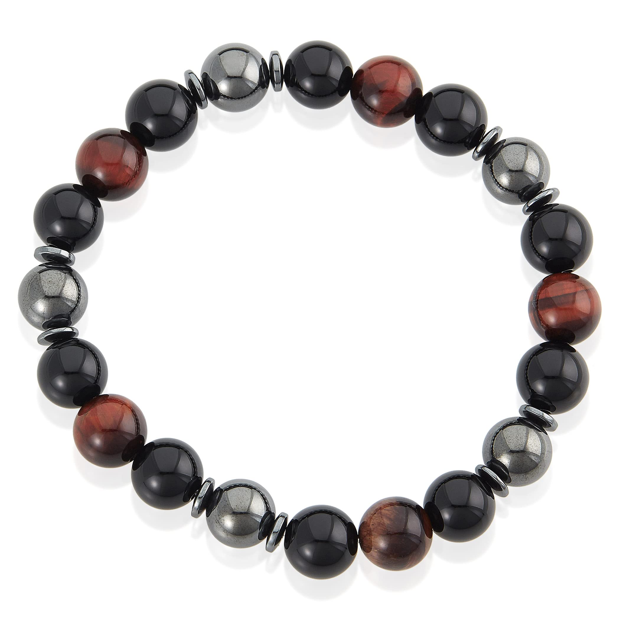 Foto 2 | Pulsera West Coast Jewelry Con Piedra Ojo De Tigre Roja, Ónix Y Hematita - Venta Internacional.