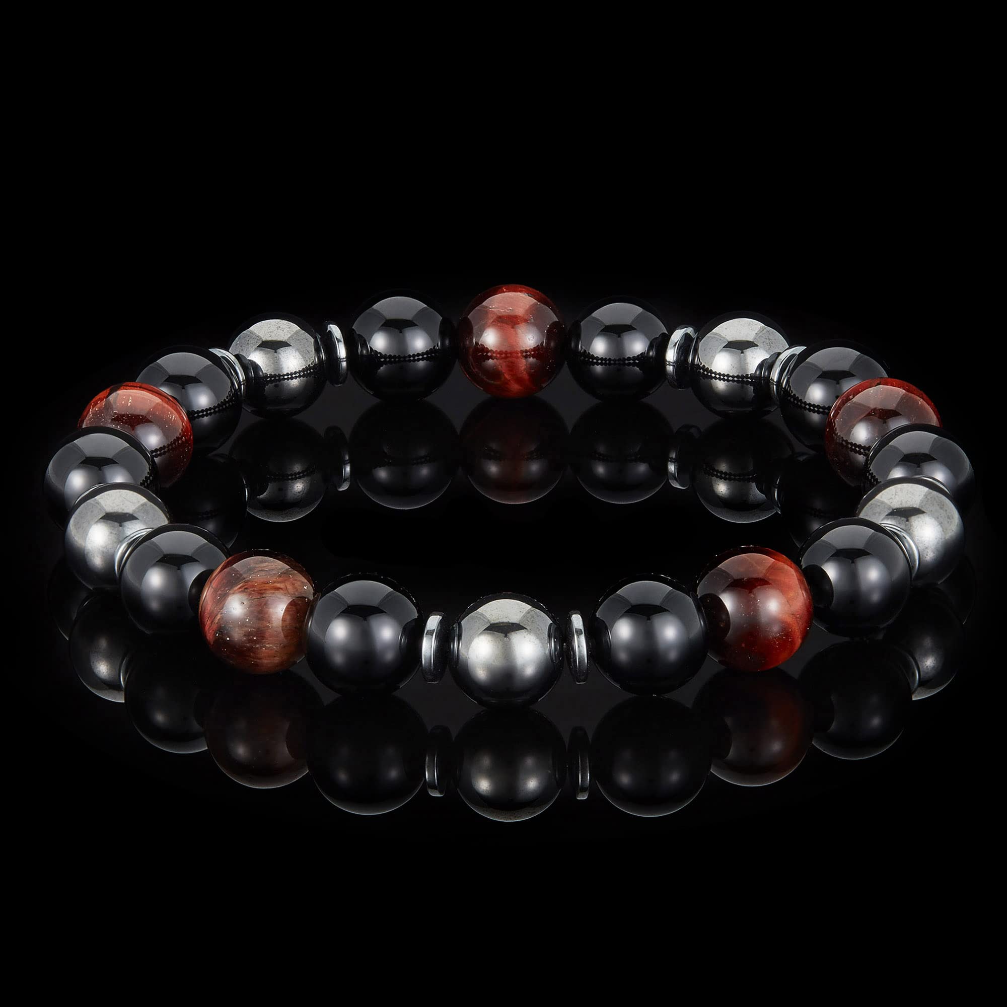 Foto 4 | Pulsera West Coast Jewelry Con Piedra Ojo De Tigre Roja, Ónix Y Hematita - Venta Internacional.