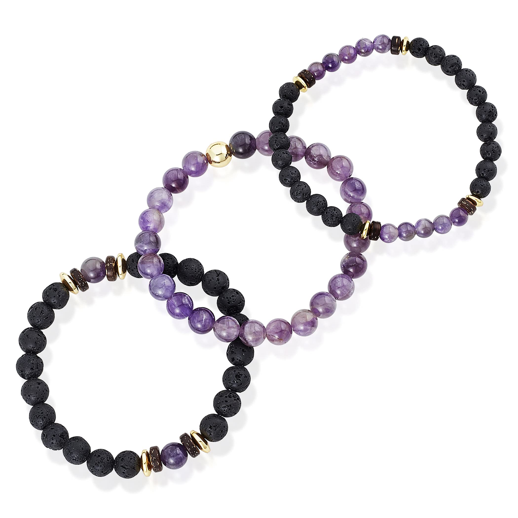 Foto 2 | Set De Pulseras West Coast Jewelry Con Piedra Amatista Para Hombre - Venta Internacional.