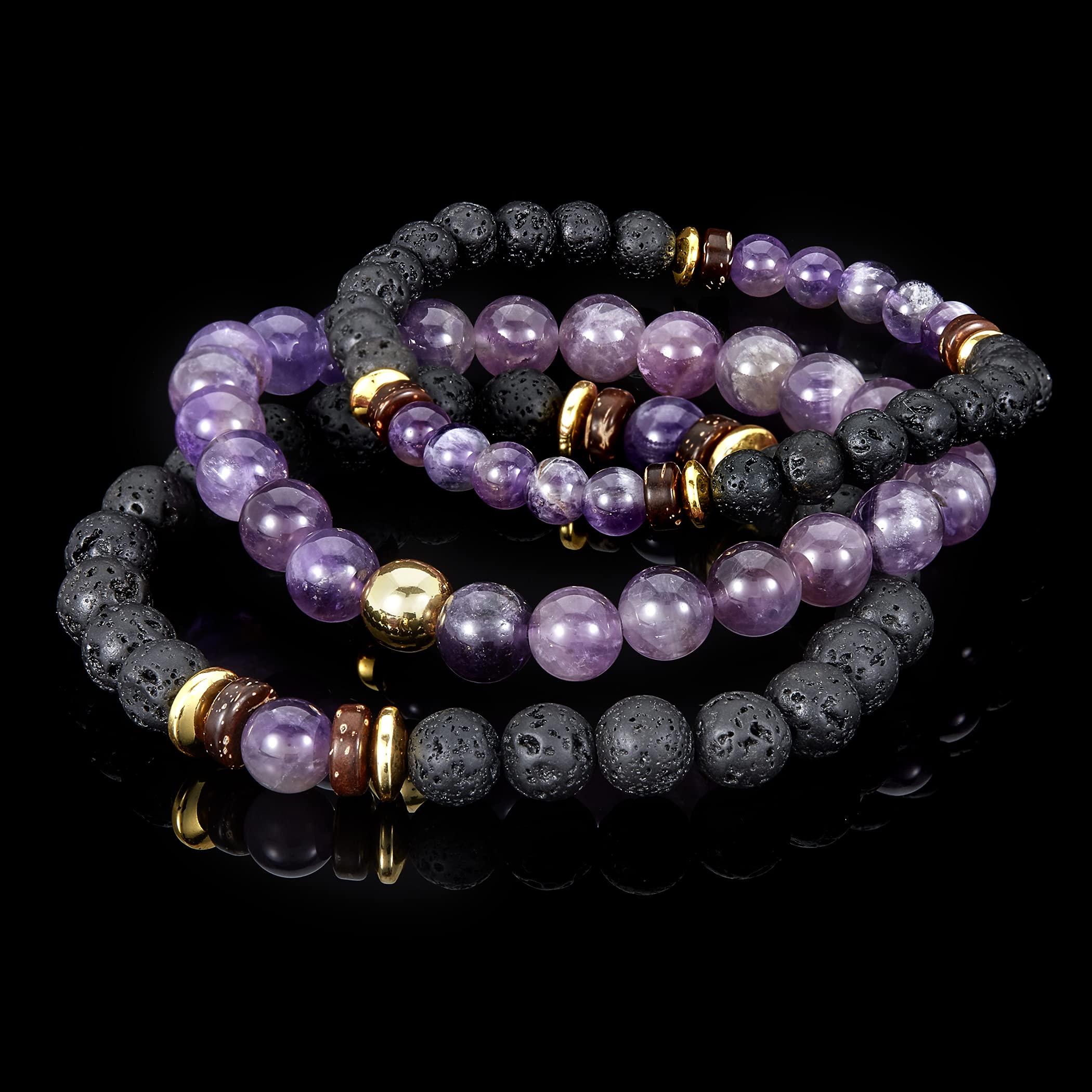 Foto 6 pulgar | Set De Pulseras West Coast Jewelry Con Piedra Amatista Para Hombre - Venta Internacional.