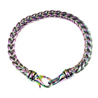 Foto 2 | Pulsera Crisol De Acero Inoxidable Pulido Con Revestimiento Iridiscente - Venta Internacional.
