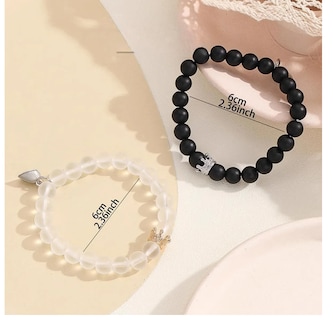 Foto 3 | 2 Pulsera De Parejas Imán Brilla Regalo Para Mujeres Hombres