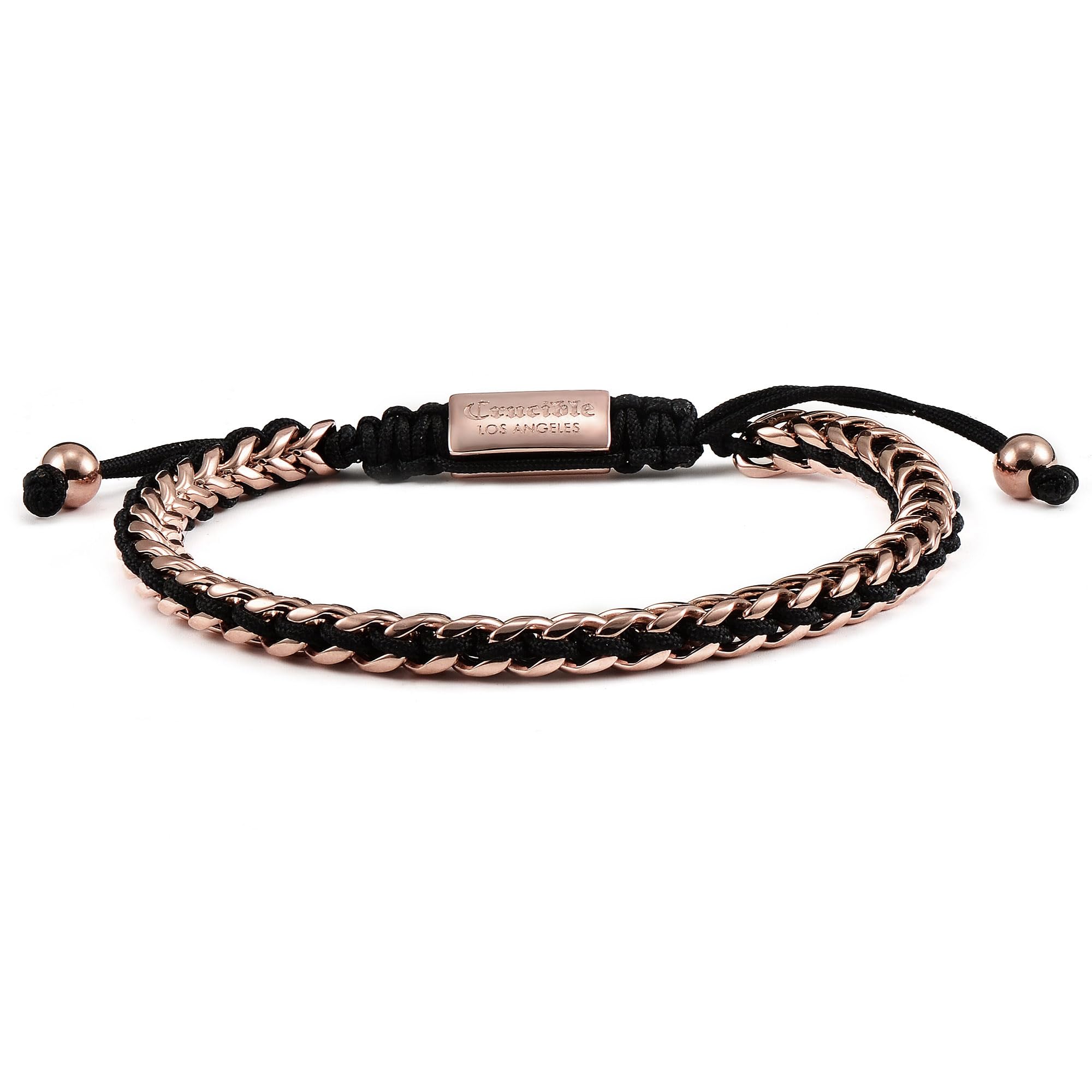 Foto 2 | Pulsera Crucible Franco Chain De Acero Inoxidable Chapado En Oro Rosa - Venta Internacional.